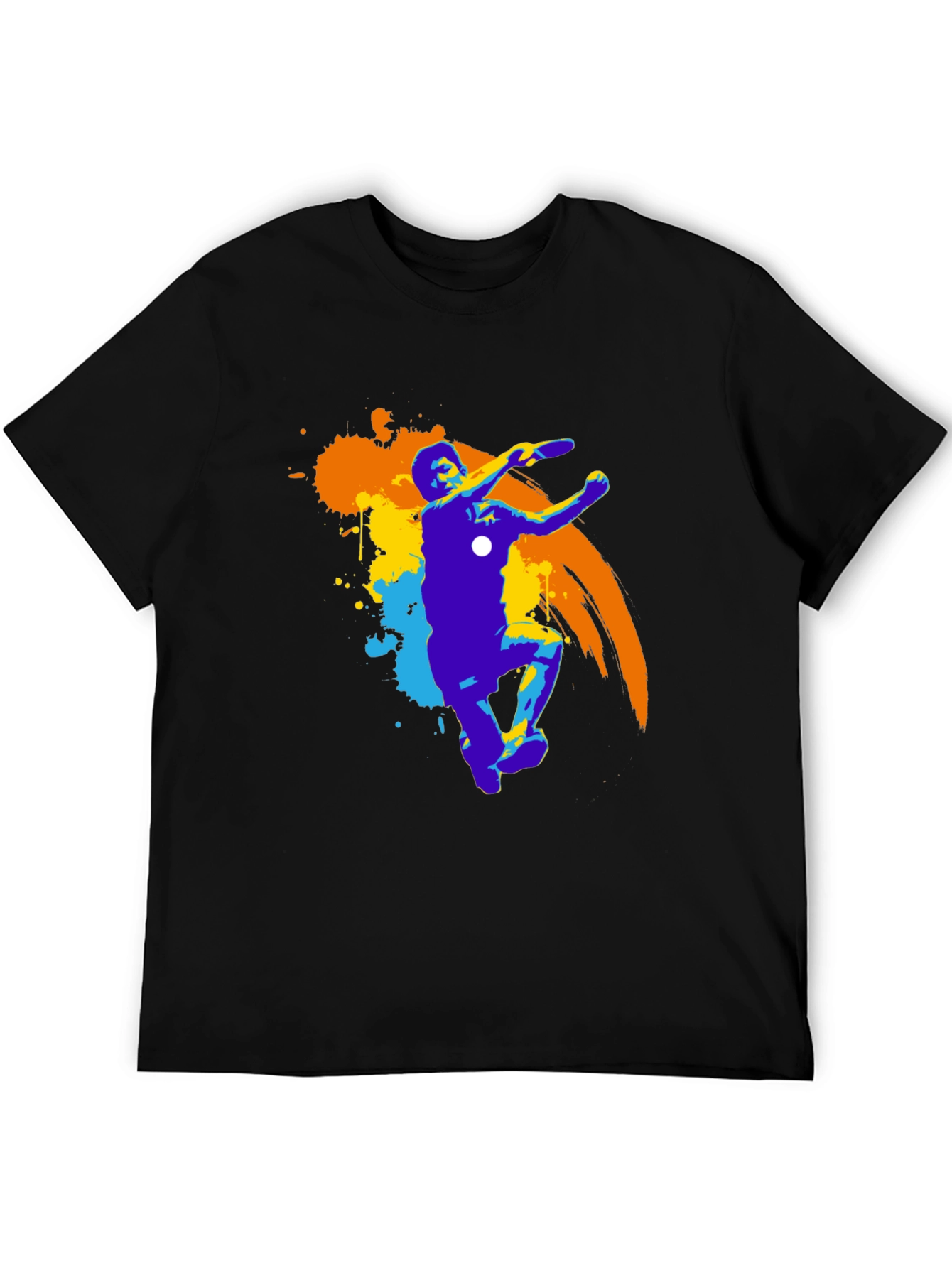 Frisbee Player Graphic Tee - Black