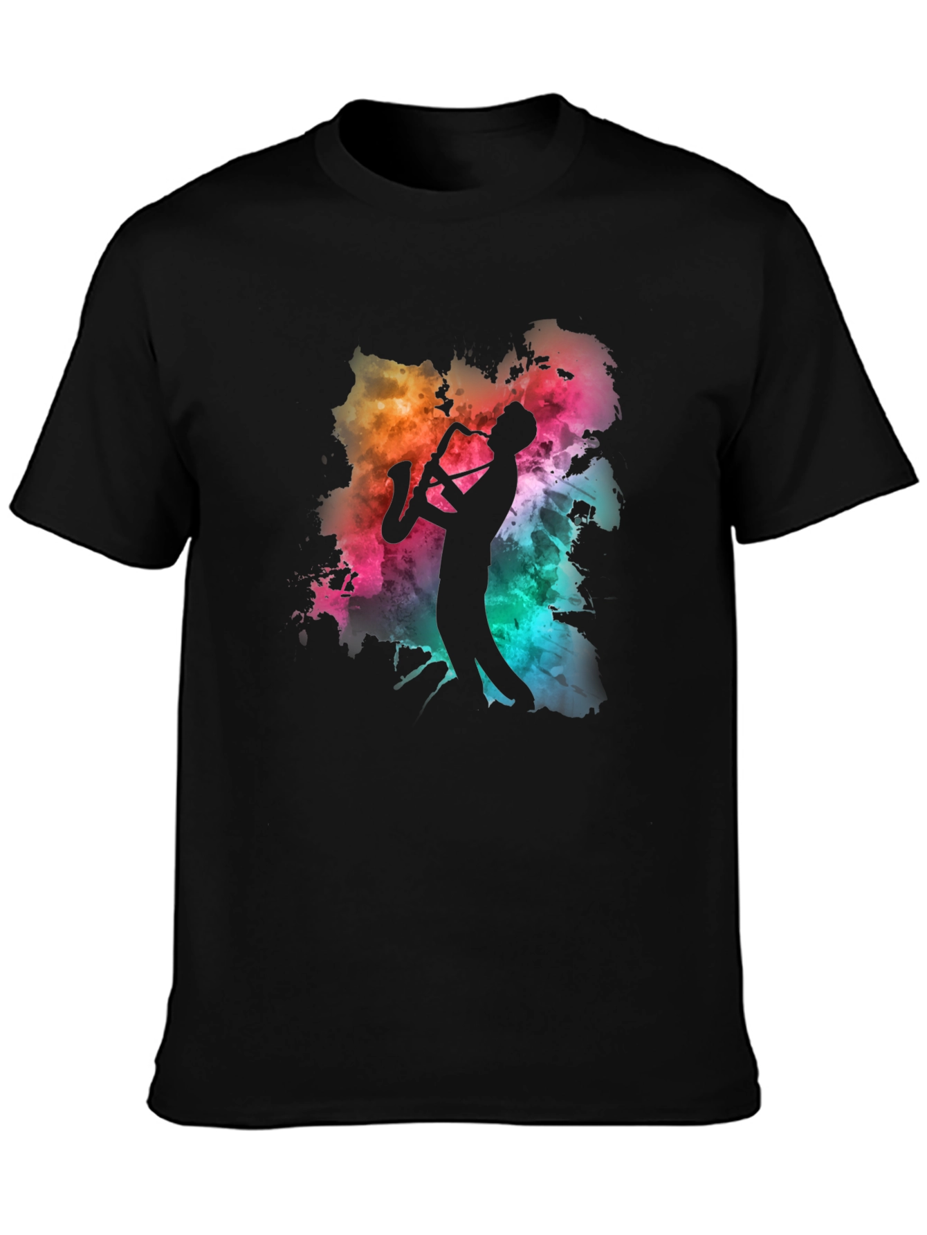 Saxophone Player Graphic Tee - Mens Black T-Shirt