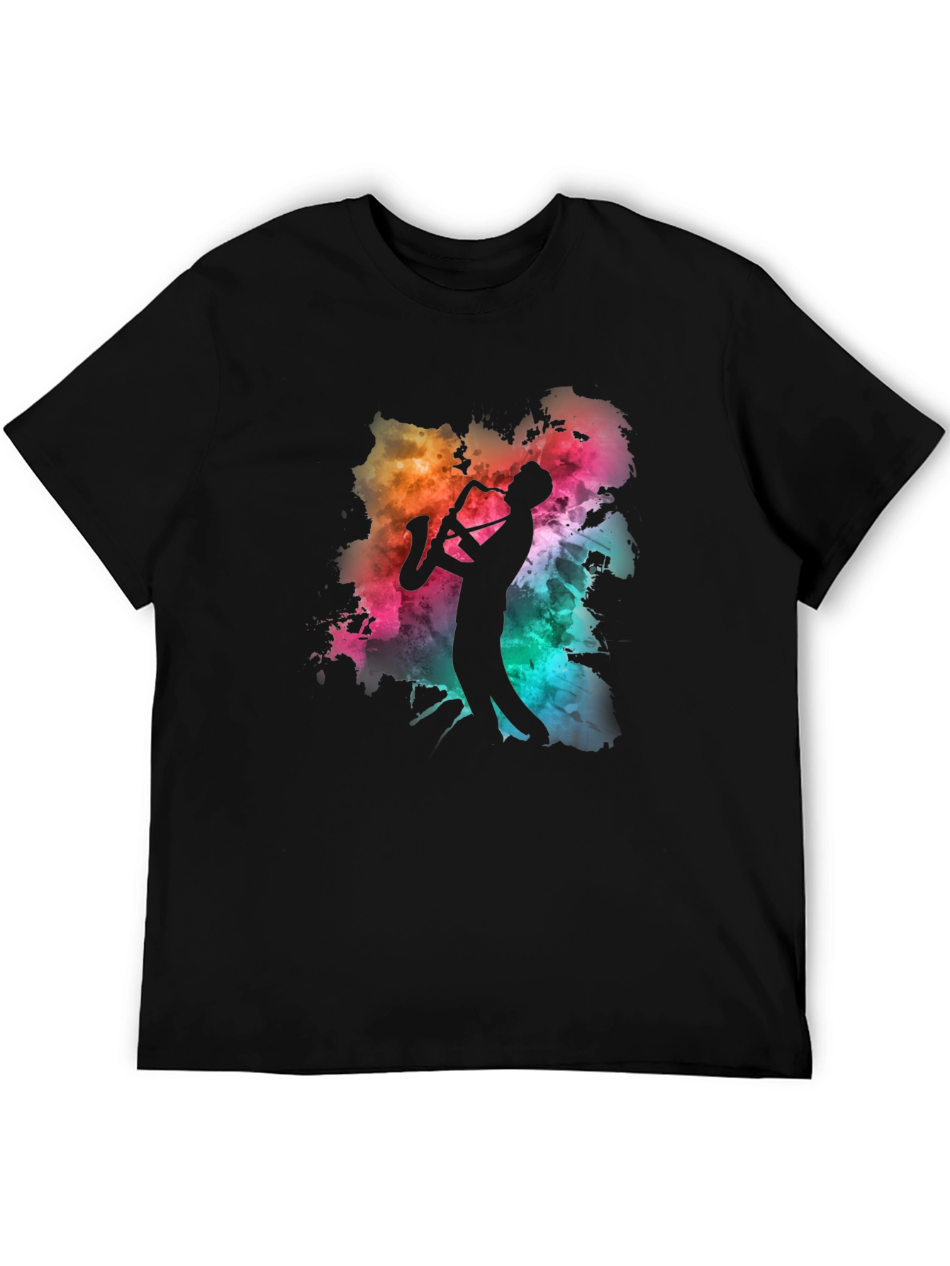 Saxophone Player Graphic Tee - Mens Black T-Shirt