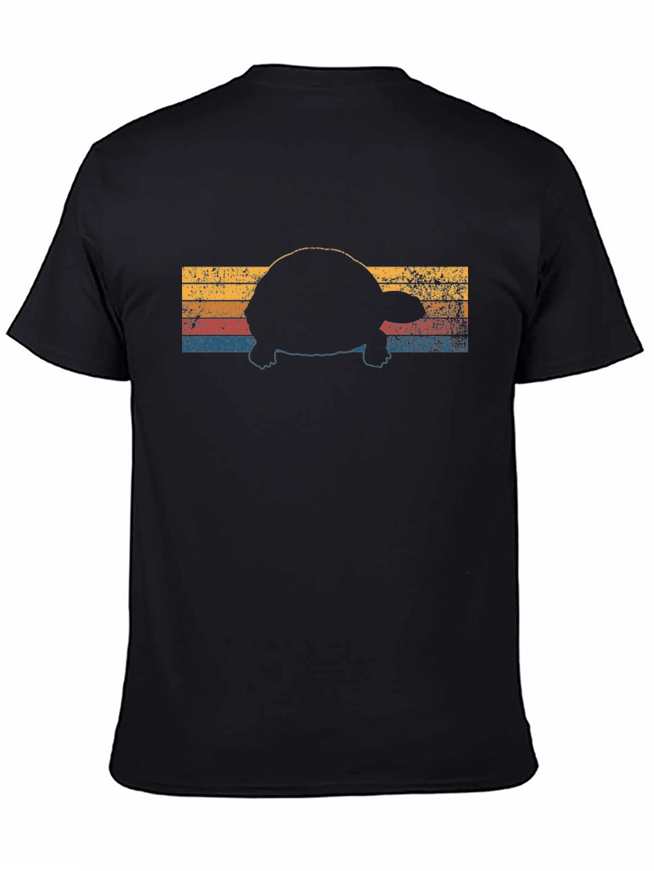 Retro Turtle Silhouette Black T-Shirt