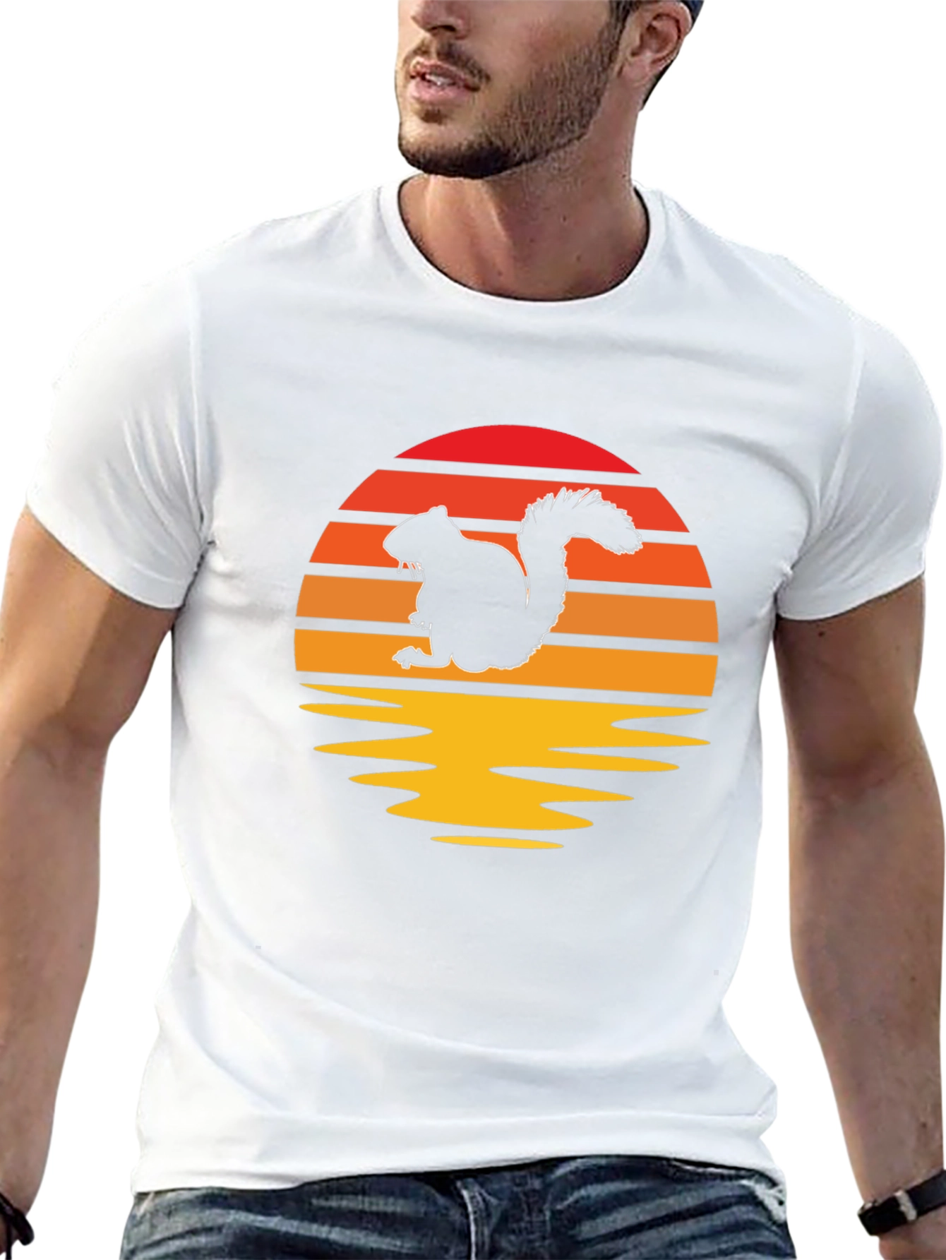Sunset Squirrel Graphic Tee - Nature Lovers T-Shirt