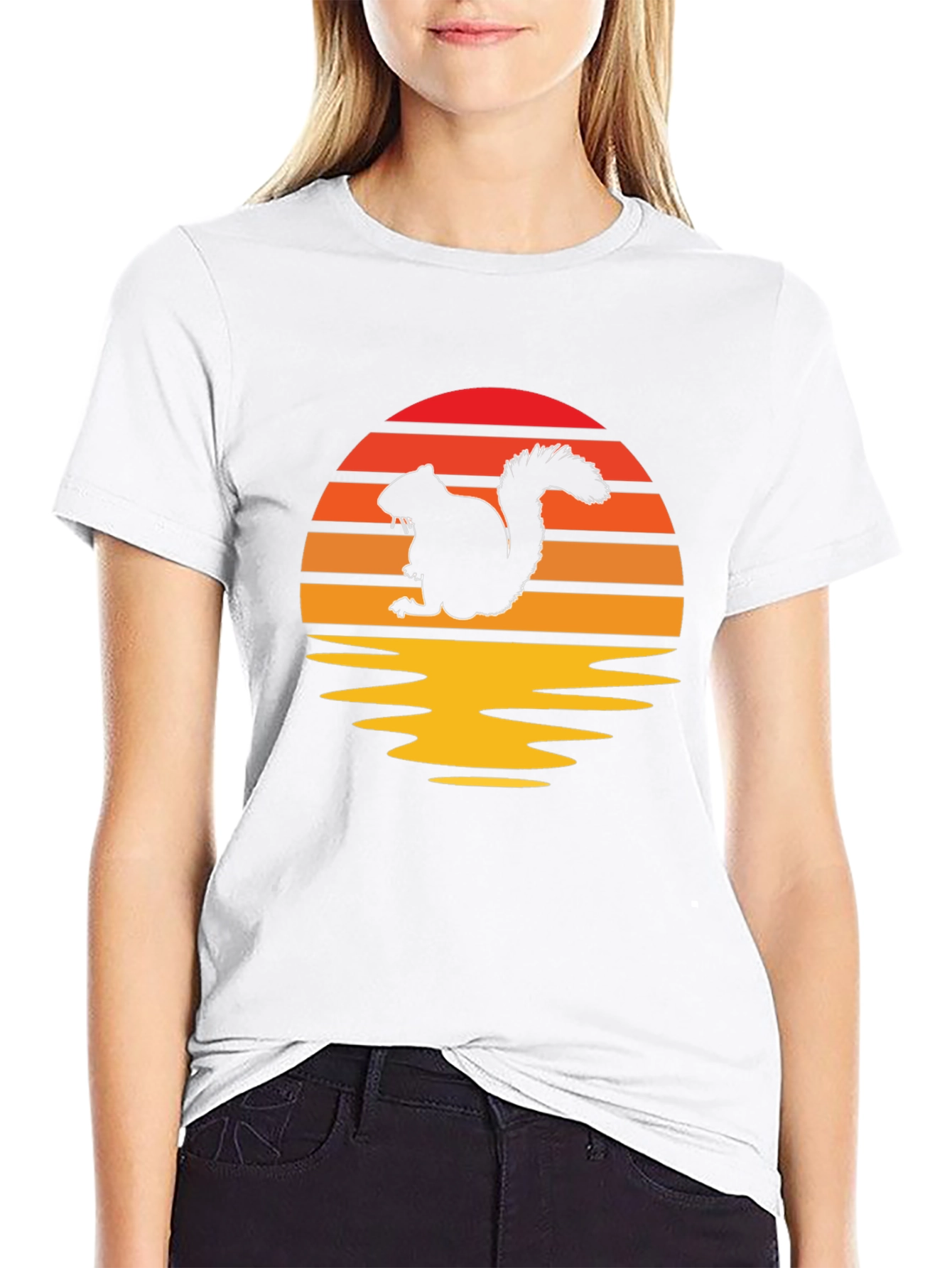 Sunset Squirrel Graphic Tee - Nature Lovers T-Shirt