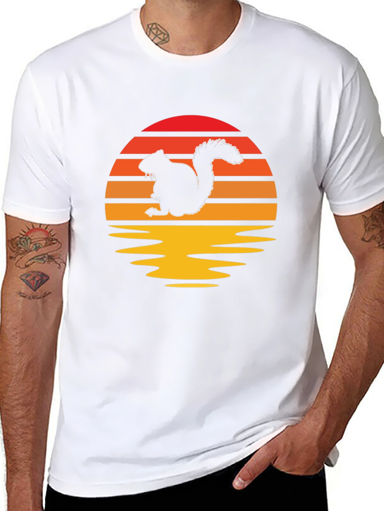 Sunset Squirrel Graphic Tee - Nature Lovers T-Shirt