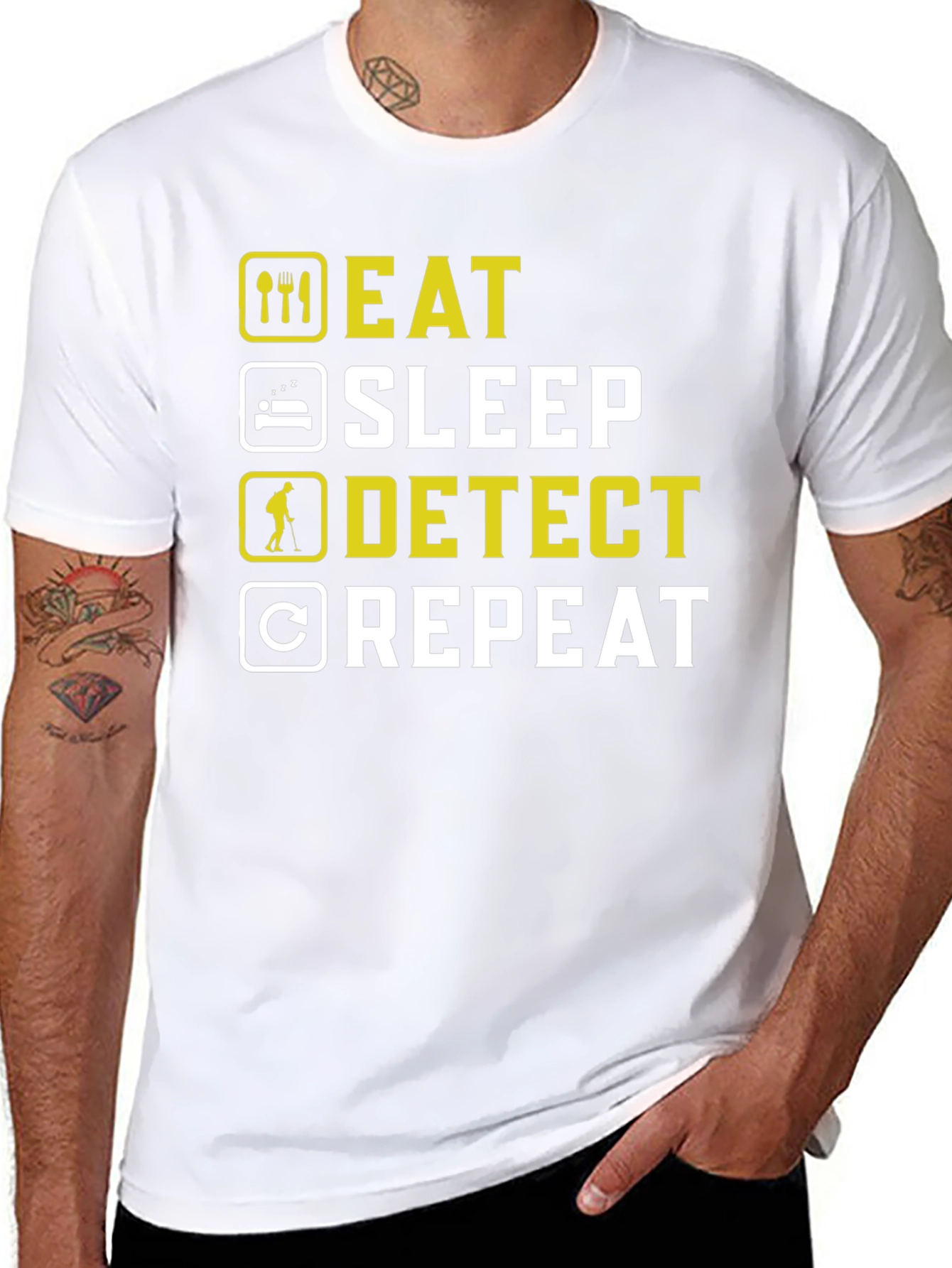 Eat Sleep Detect Repeat Metal Detecting Hobby T-Shirt