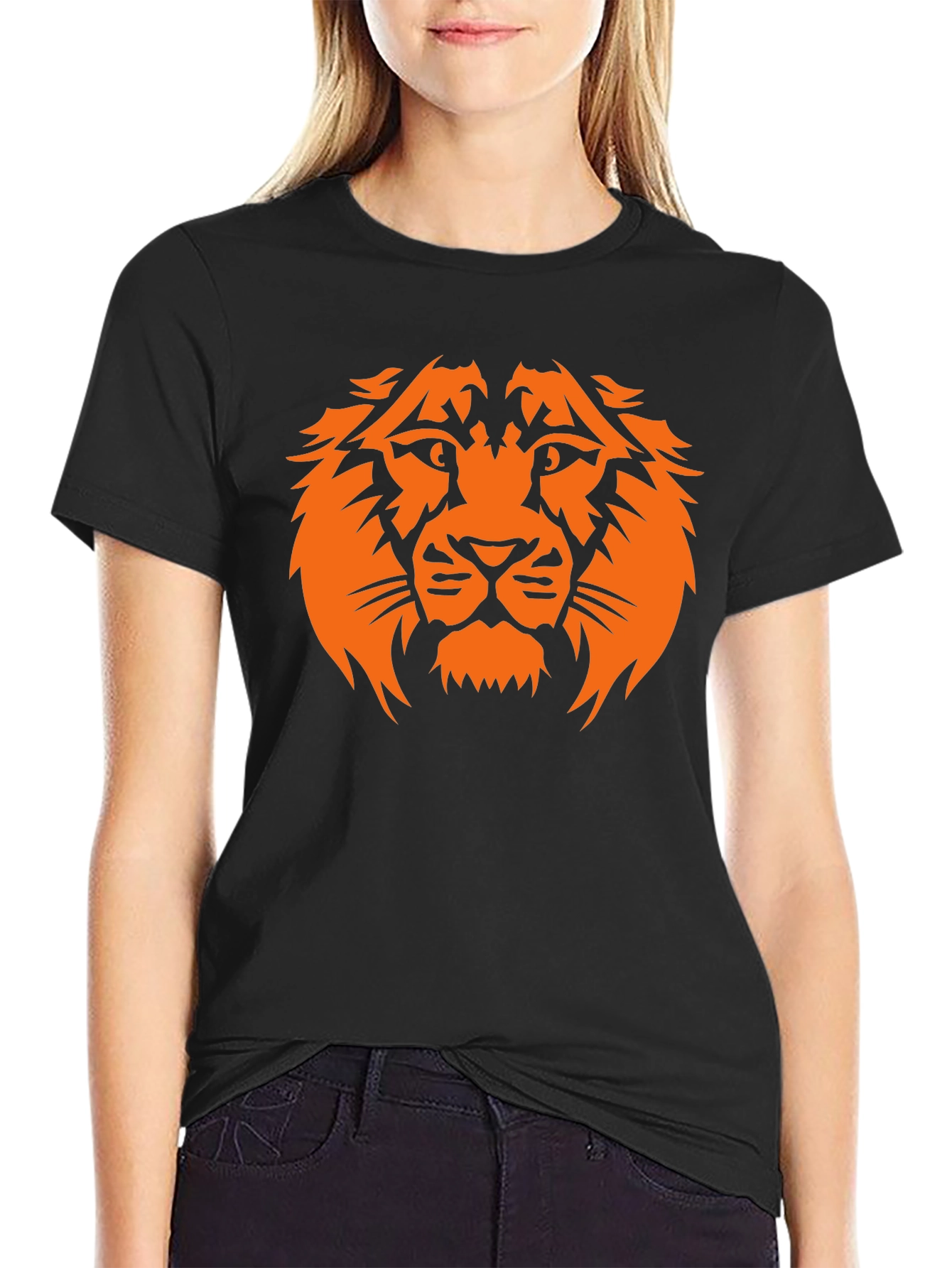 Lion Head Graphic Black T-Shirt