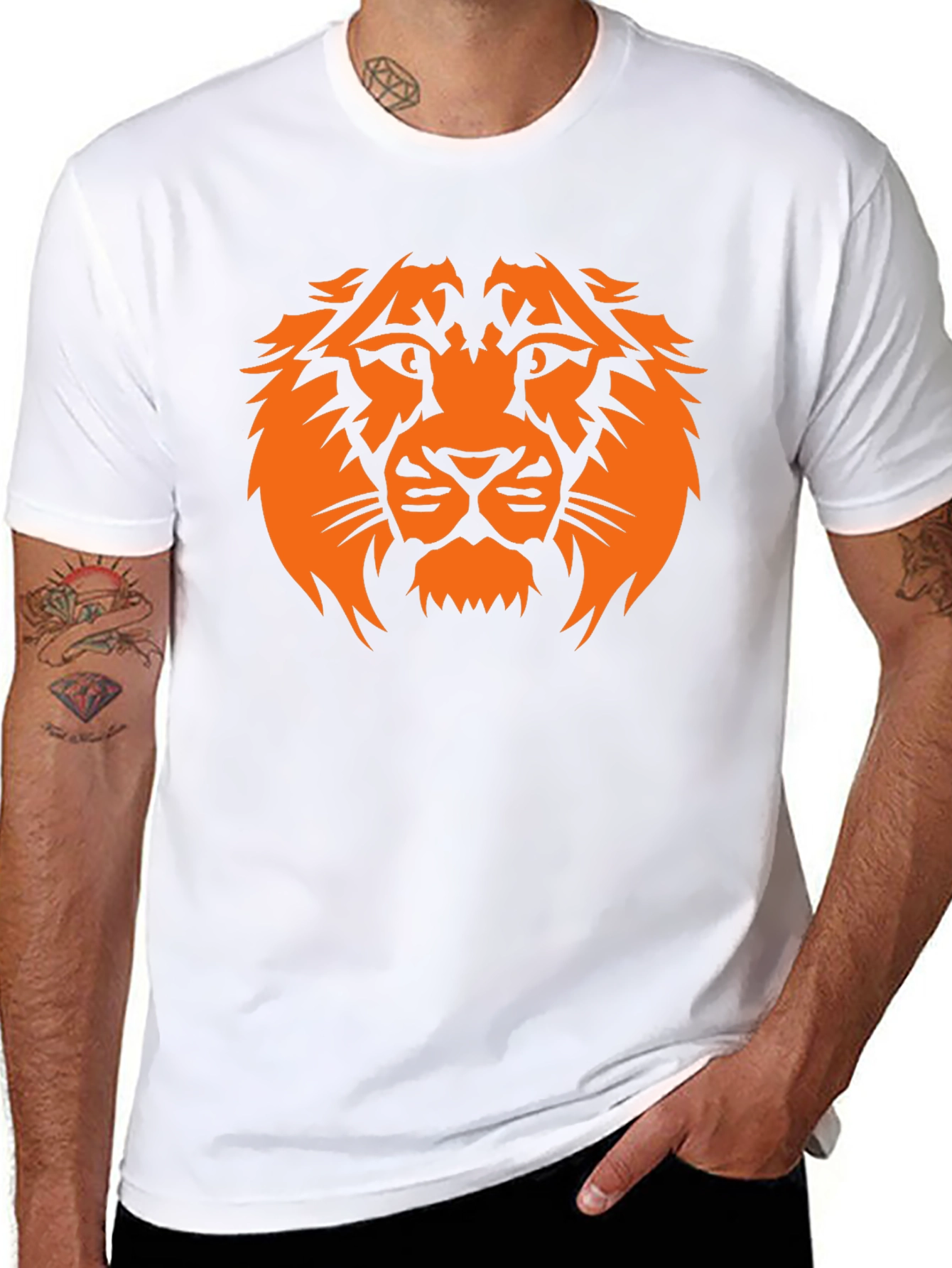 Lion Head Graphic Black T-Shirt