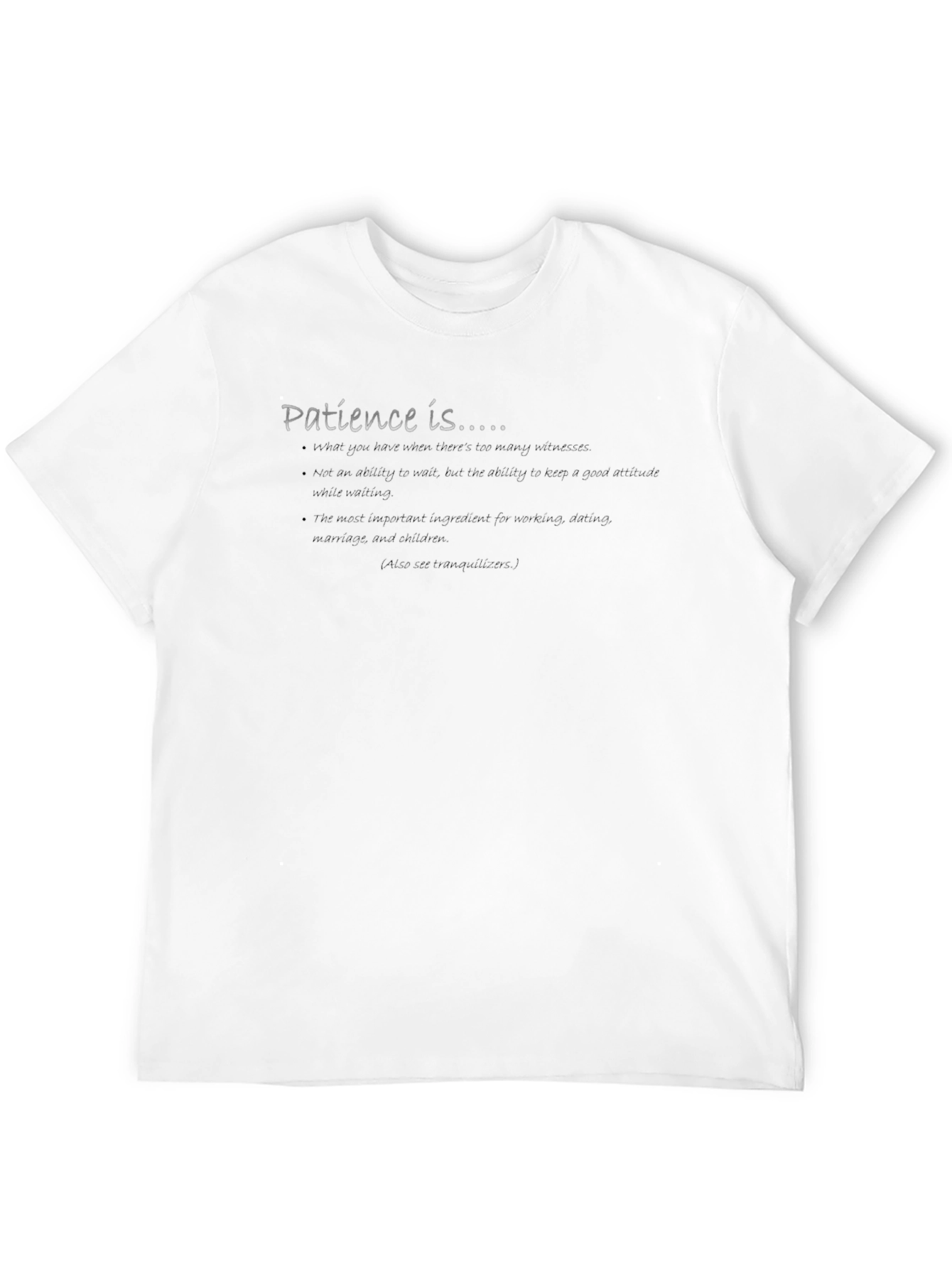 Patience Definition Tee - Soft Black Cotton