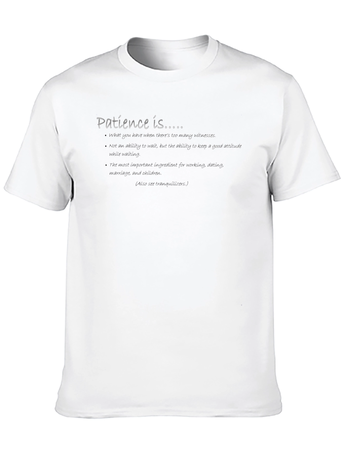 Patience Definition Tee - Soft Black Cotton