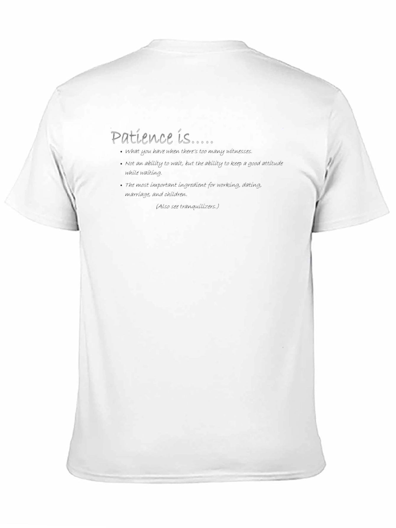 Patience Definition Tee - Soft Black Cotton