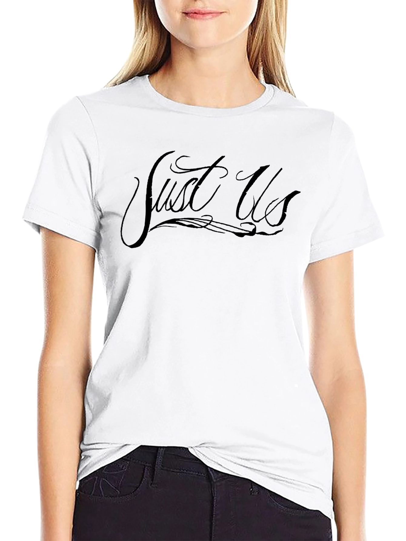 Just Us Graphic T-Shirt - Soft Black Cotton Tee