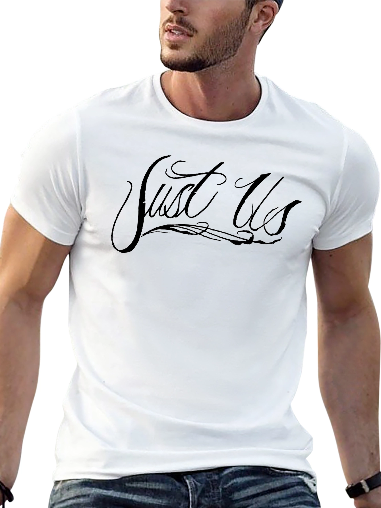 Just Us Graphic T-Shirt - Soft Black Cotton Tee