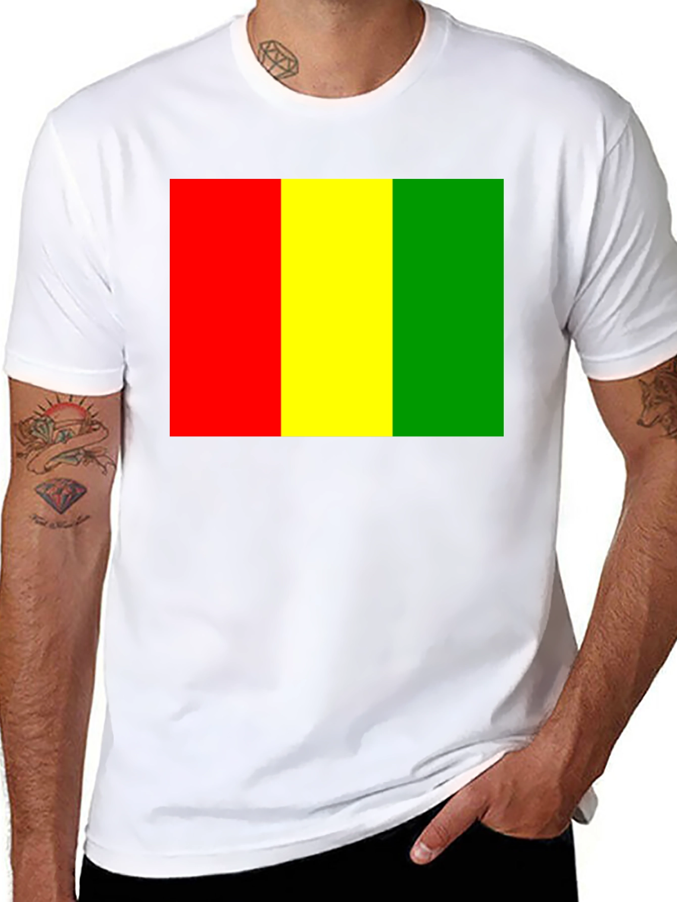 Guinea Flag T-Shirt - Red Yellow Green Tee