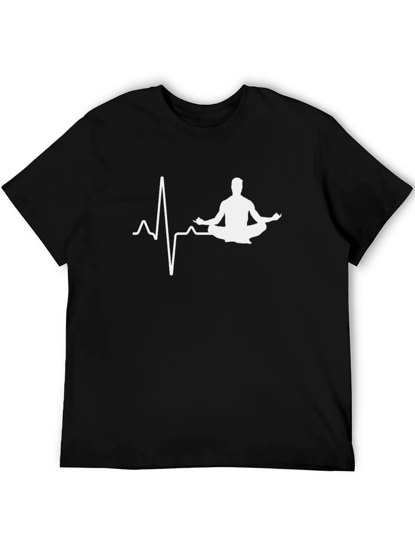 Yoga Heartbeat T-Shirt - Black Meditate in Style