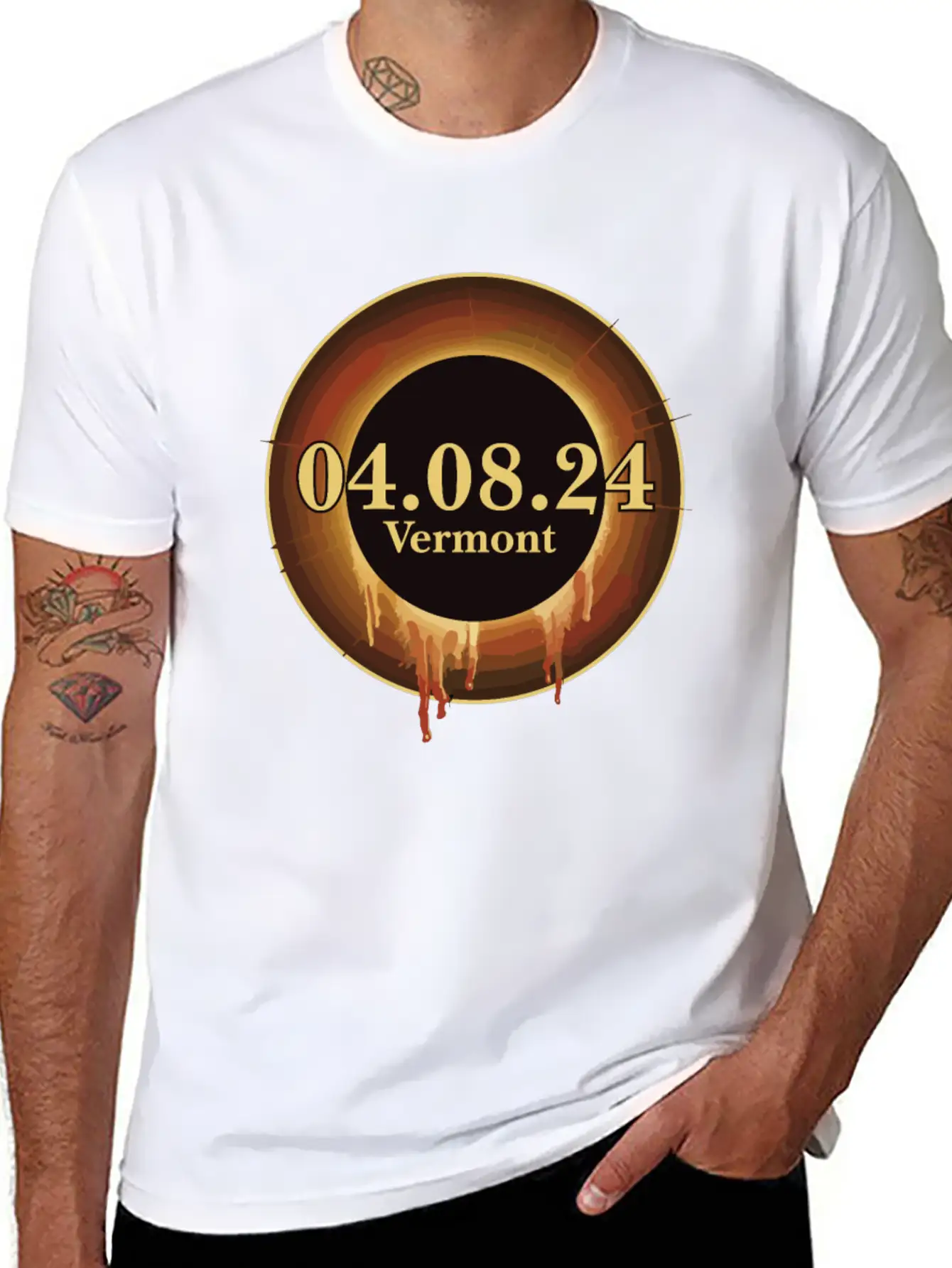 Total Solar Eclipse Path Of Totality Vermont Unisex Casual T-Shirt – Clean Design For Daily Comfort