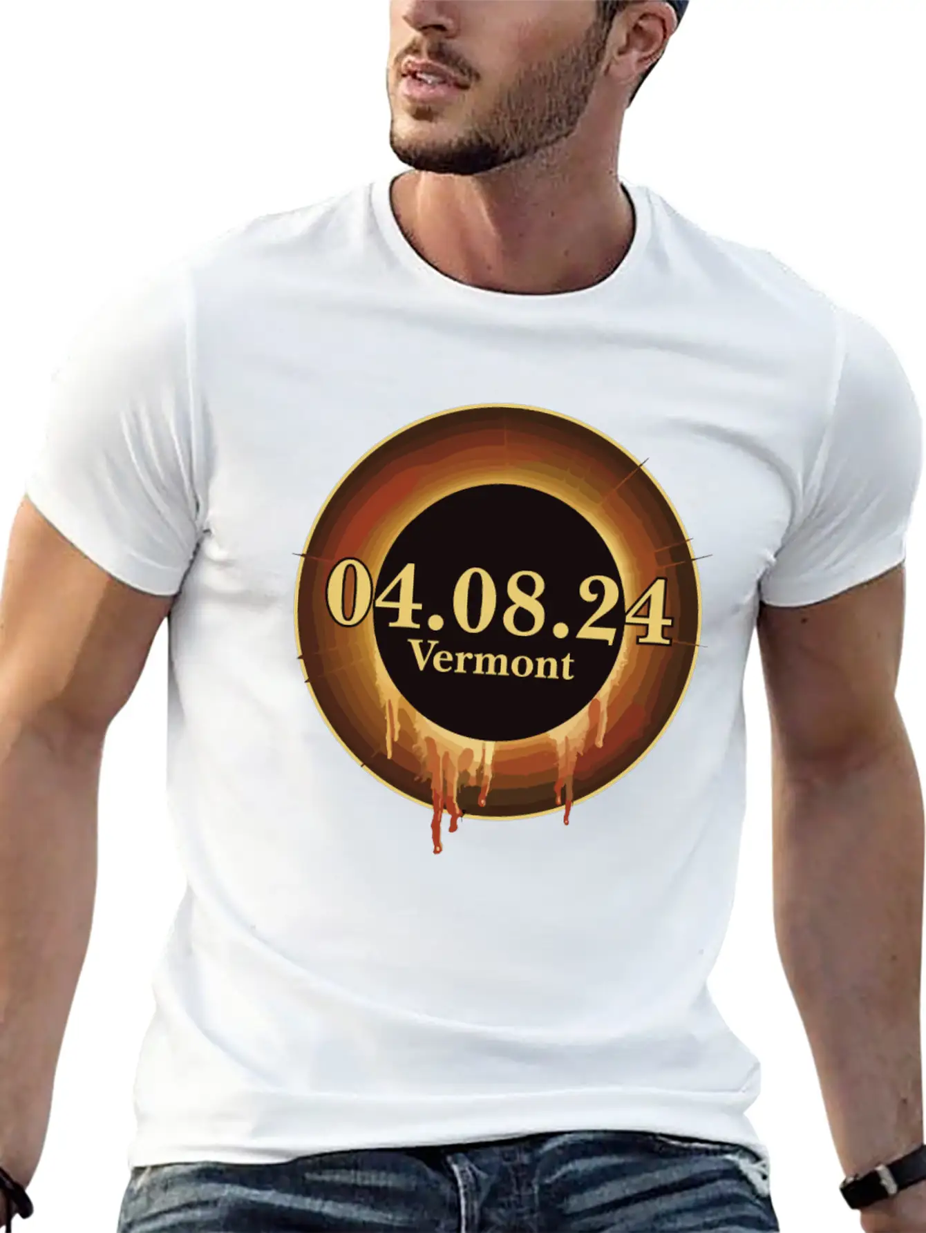 Total Solar Eclipse Path Of Totality Vermont Unisex Casual T-Shirt – Clean Design For Daily Comfort