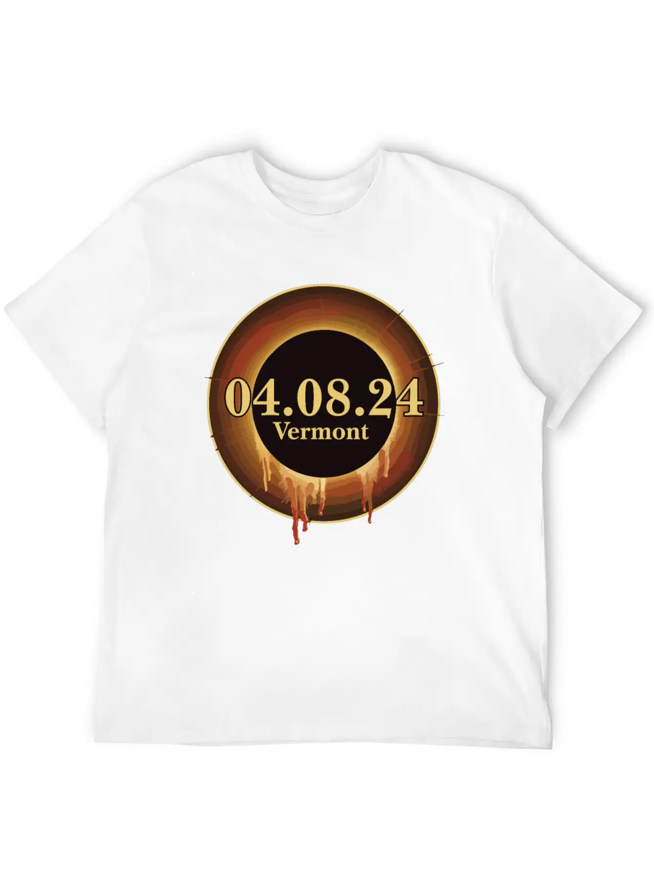 Total Solar Eclipse Path Of Totality Vermont Unisex Casual T-Shirt – Clean Design For Daily Comfort