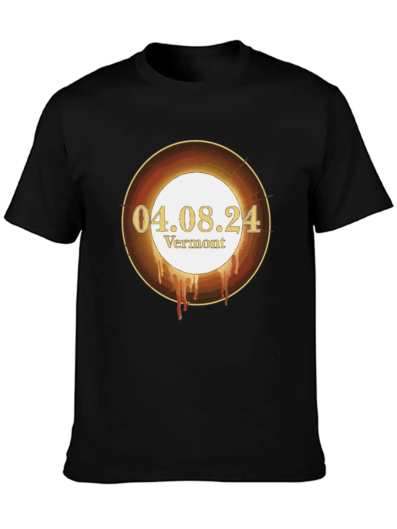 Total Solar Eclipse Path Of Totality Vermont Unisex Casual T-Shirt – Clean Design For Daily Comfort