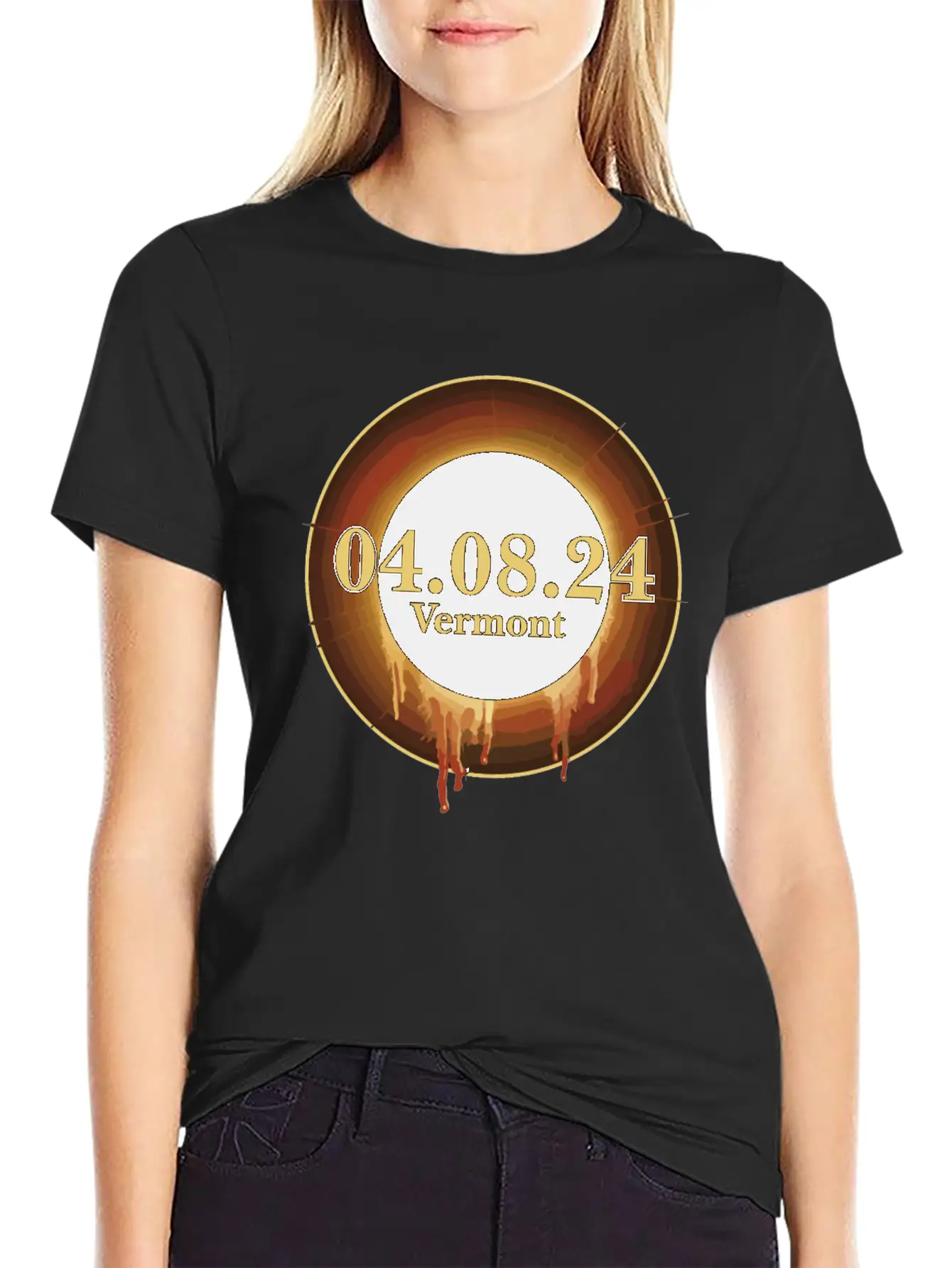 Total Solar Eclipse Path Of Totality Vermont Unisex Casual T-Shirt – Clean Design For Daily Comfort