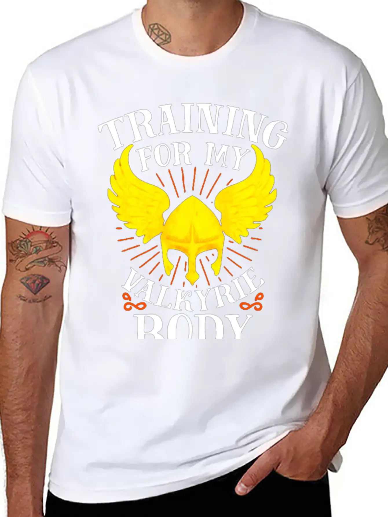 Training For My Valkyrie Body Unisex Casual T-Shirt – Clean Design For Daily Comfort