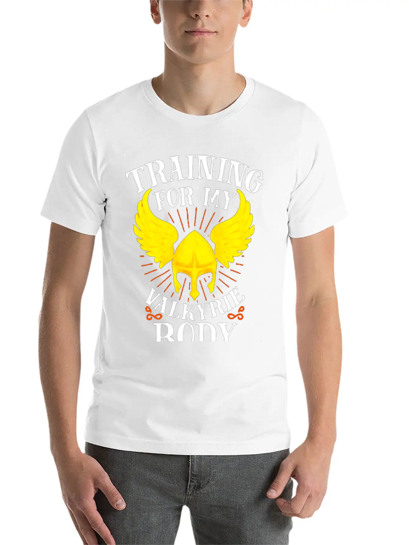 Training For My Valkyrie Body Unisex Casual T-Shirt – Clean Design For Daily Comfort