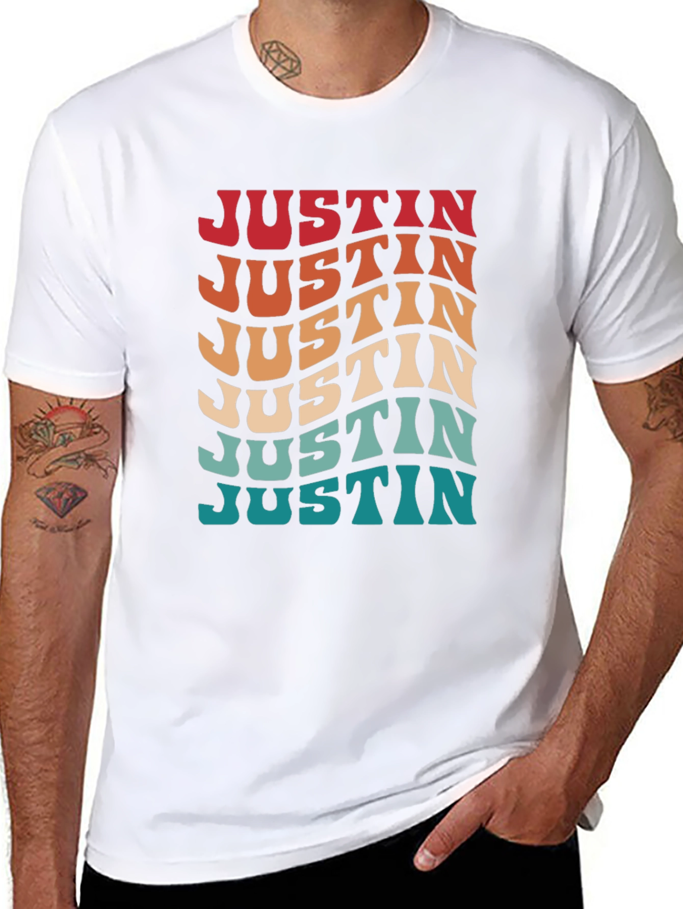 Retro Wavy Name T-Shirt