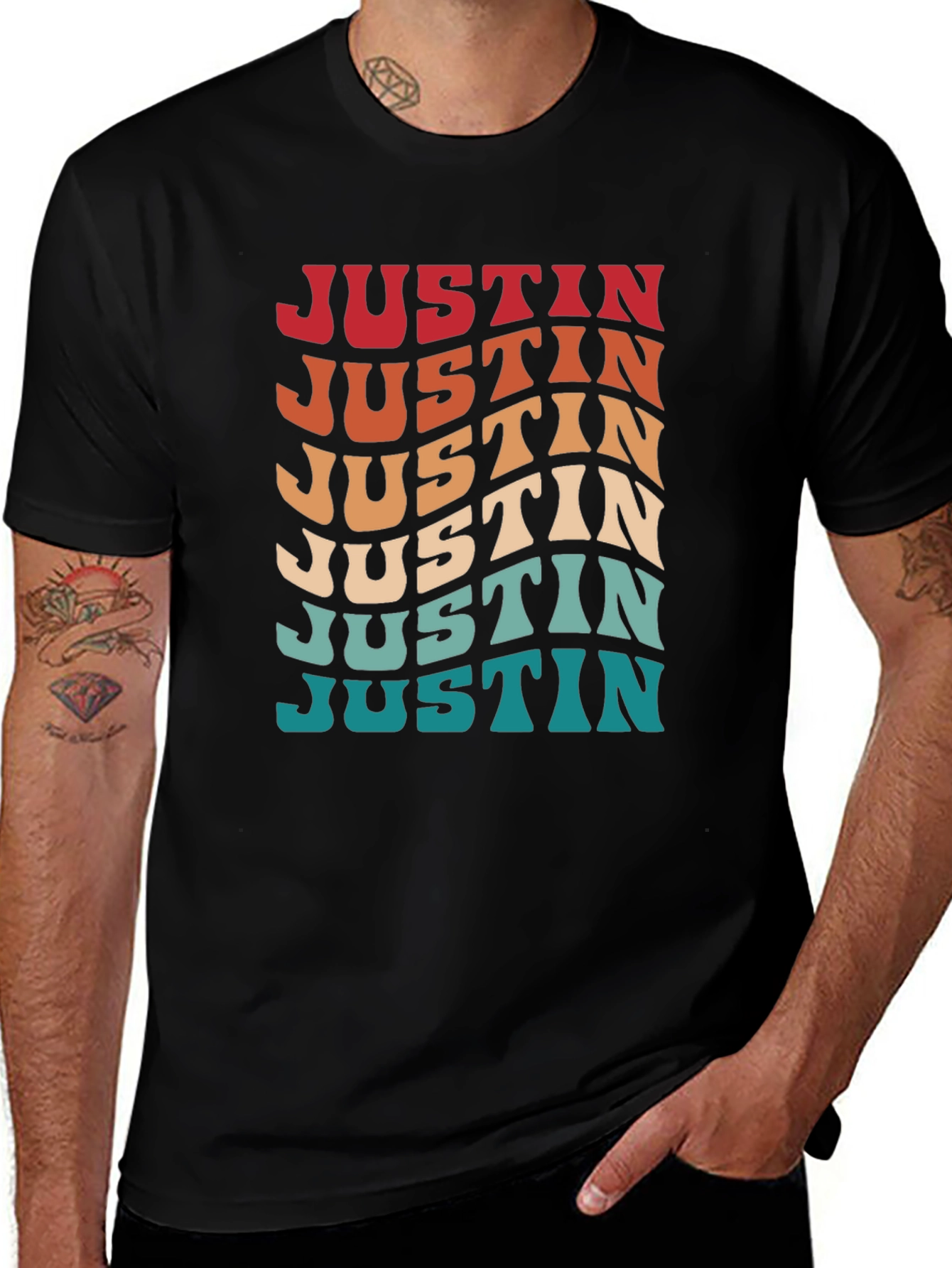 Retro Wavy Name T-Shirt