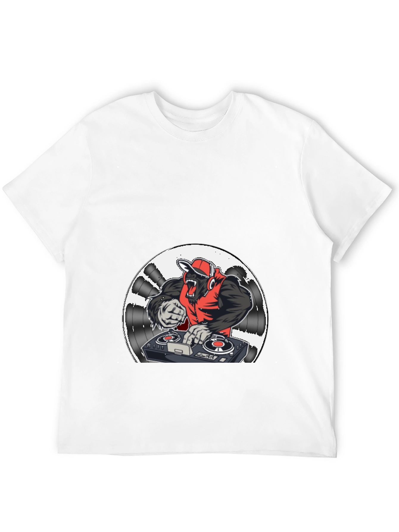 DJ Gorilla Graphic Tee - Black Cotton Blend