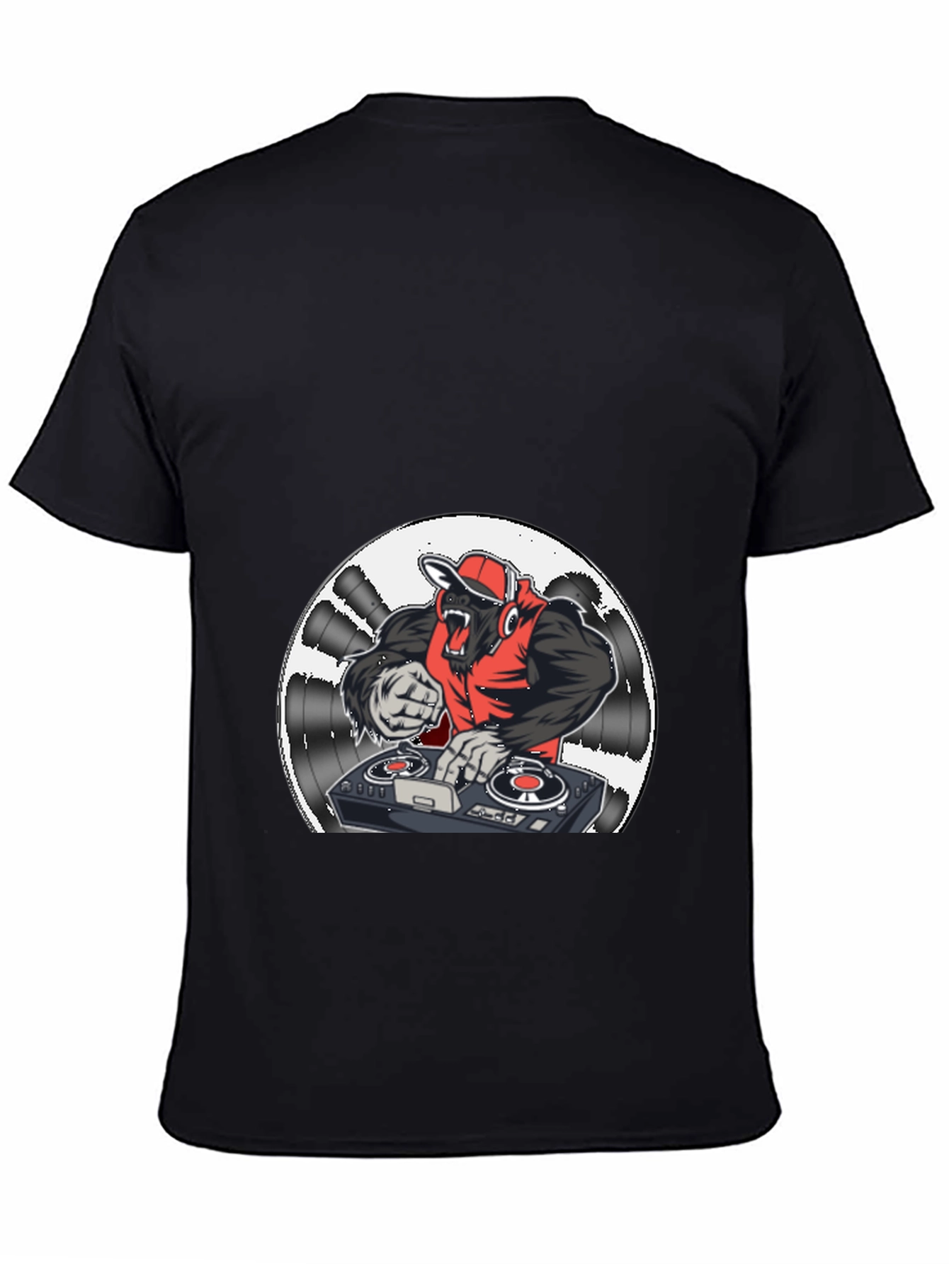 DJ Gorilla Graphic Tee - Black Cotton Blend