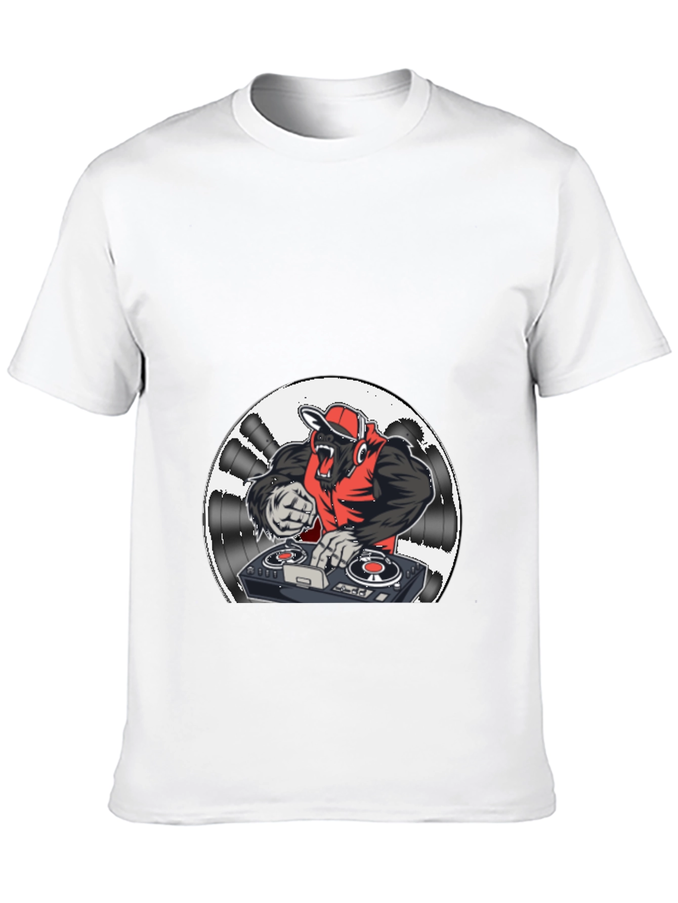 DJ Gorilla Graphic Tee - Black Cotton Blend