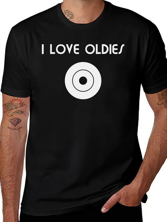 I Love Oldies Music T-Shirt Retro Vinyl Style