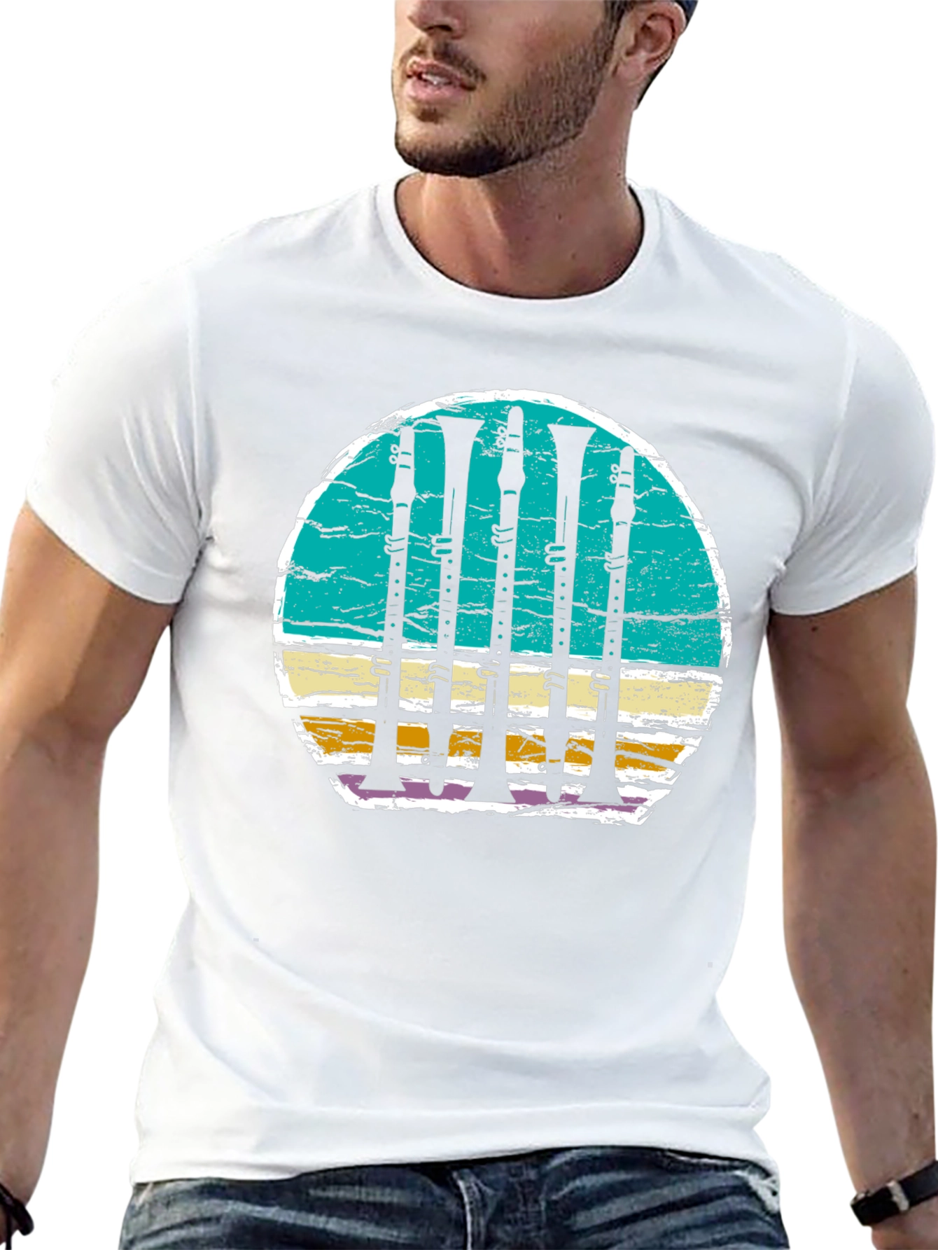 Clarinet Sunset Graphic Tee - Music Lovers T-Shirt