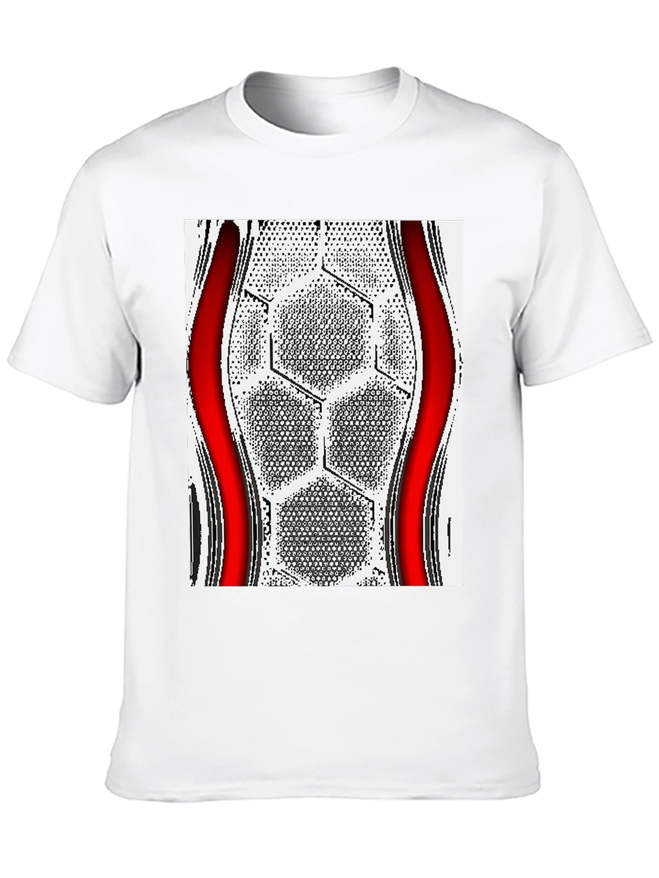 Geometric Hexagon Graphic Tee - Modern Casual Style