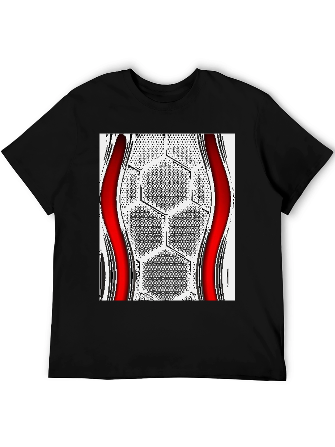 Geometric Hexagon Graphic Tee - Modern Casual Style