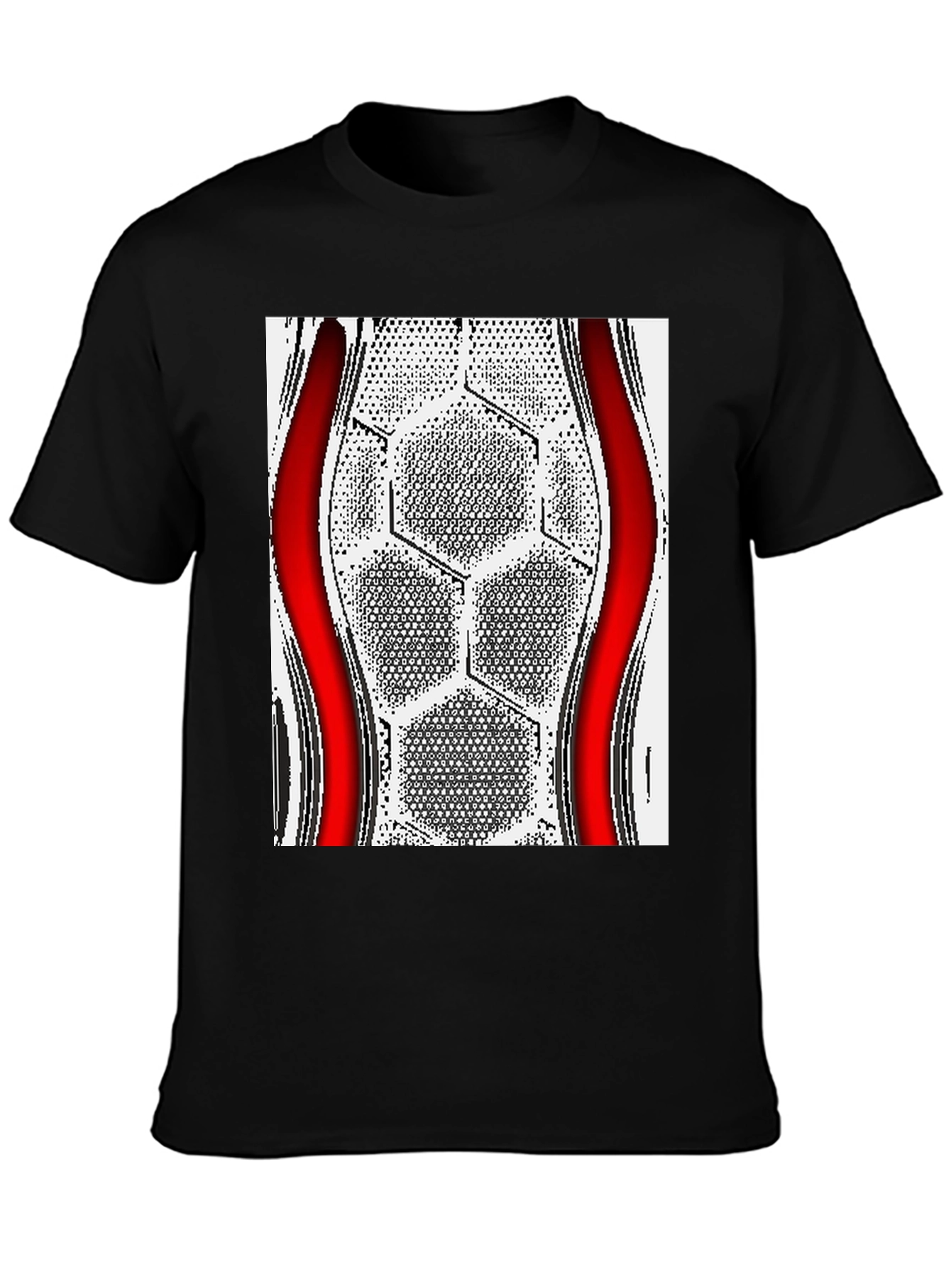 Geometric Hexagon Graphic Tee - Modern Casual Style