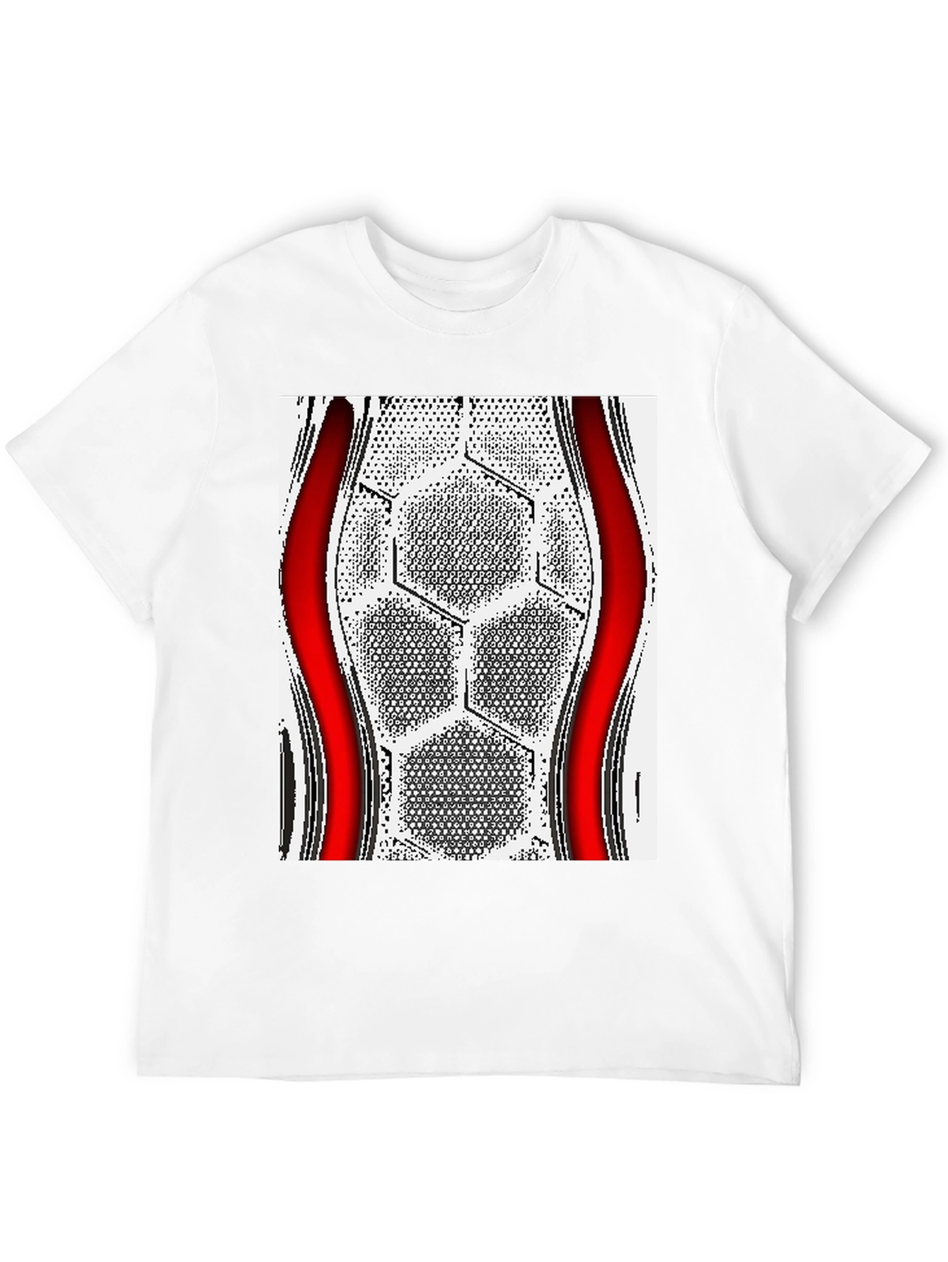 Geometric Hexagon Graphic Tee - Modern Casual Style