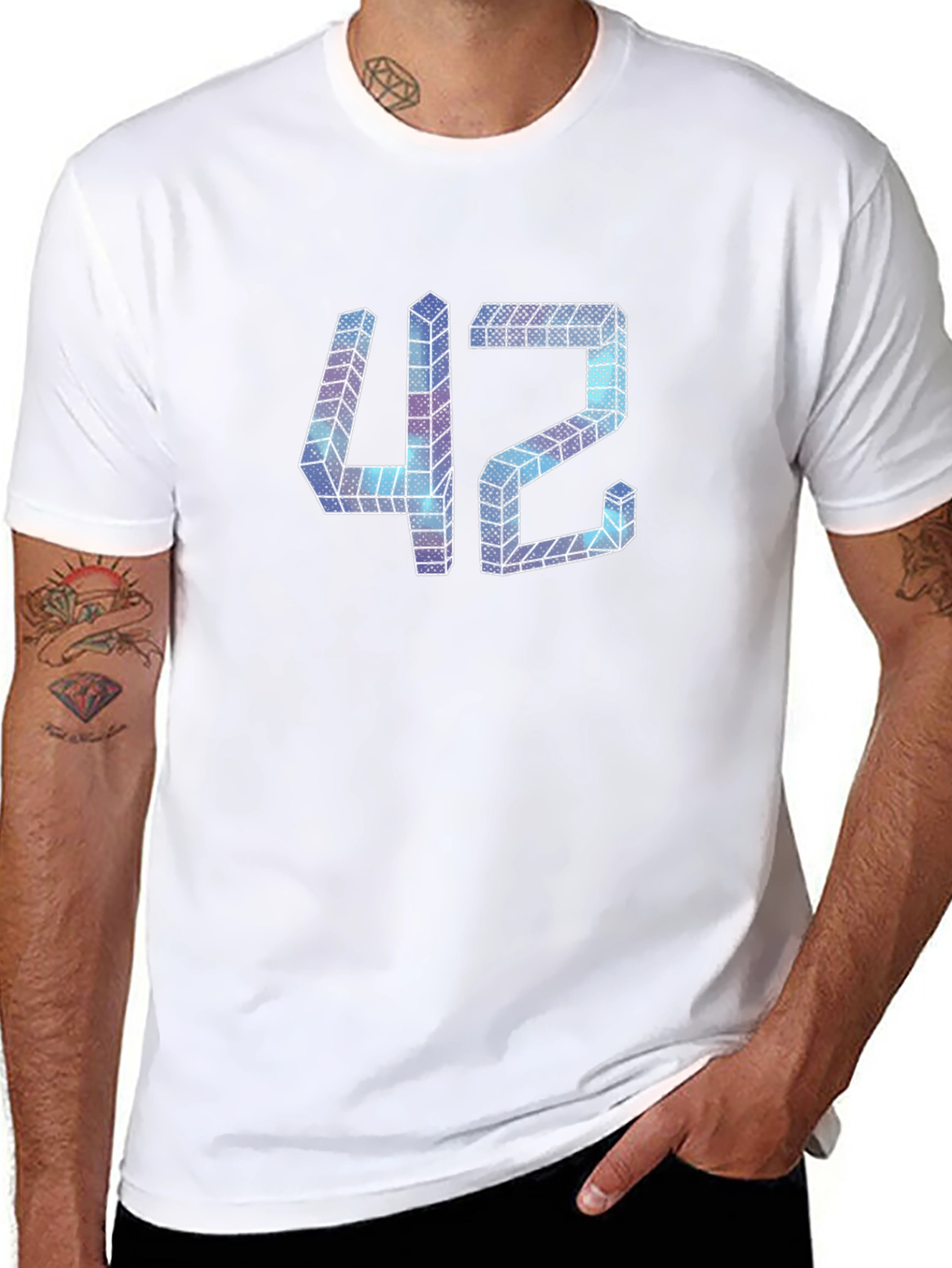 Abstract 42 Graphic Tee - Mens Black T-Shirt