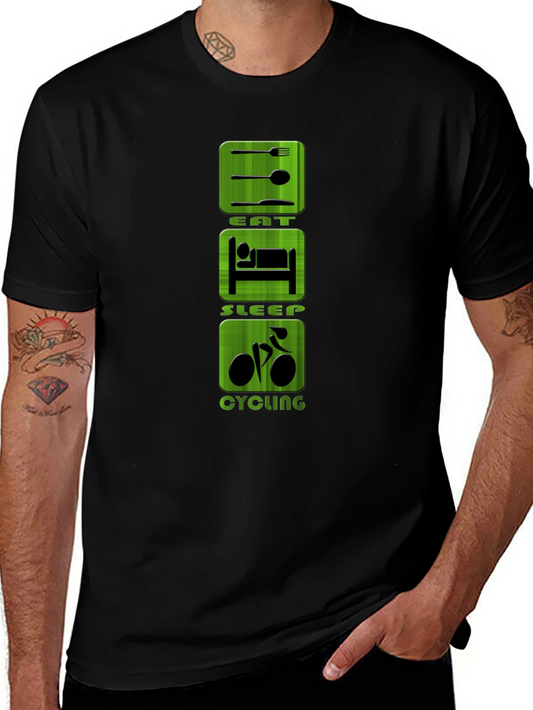 Eat Sleep Cycling Black T-Shirt