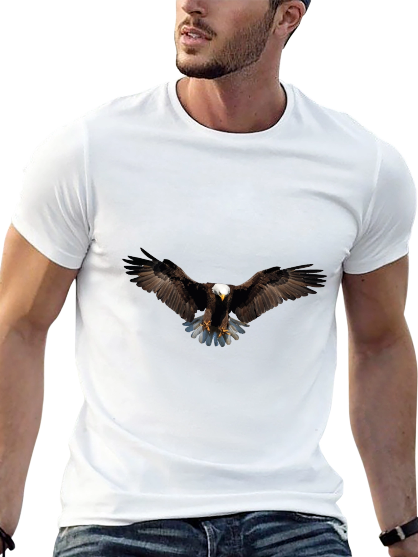 Bald Eagle Graphic Print T-Shirt - Soft Cotton Blend