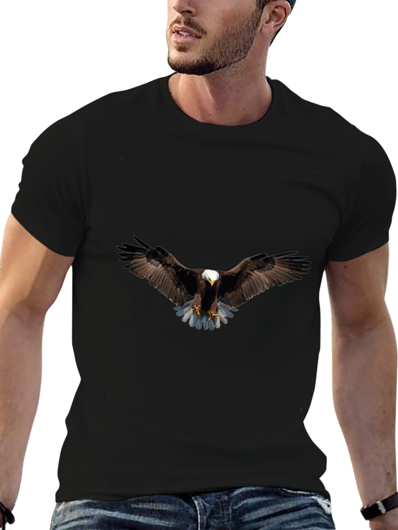 Bald Eagle Graphic Print T-Shirt - Soft Cotton Blend