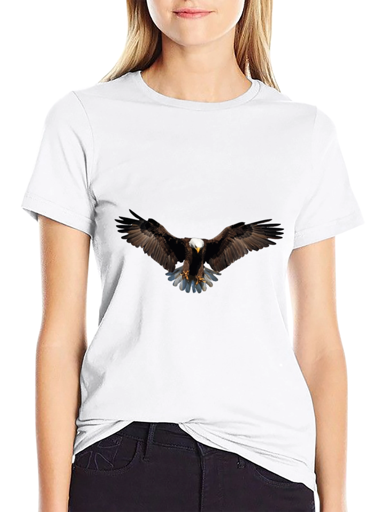 Bald Eagle Graphic Print T-Shirt - Soft Cotton Blend