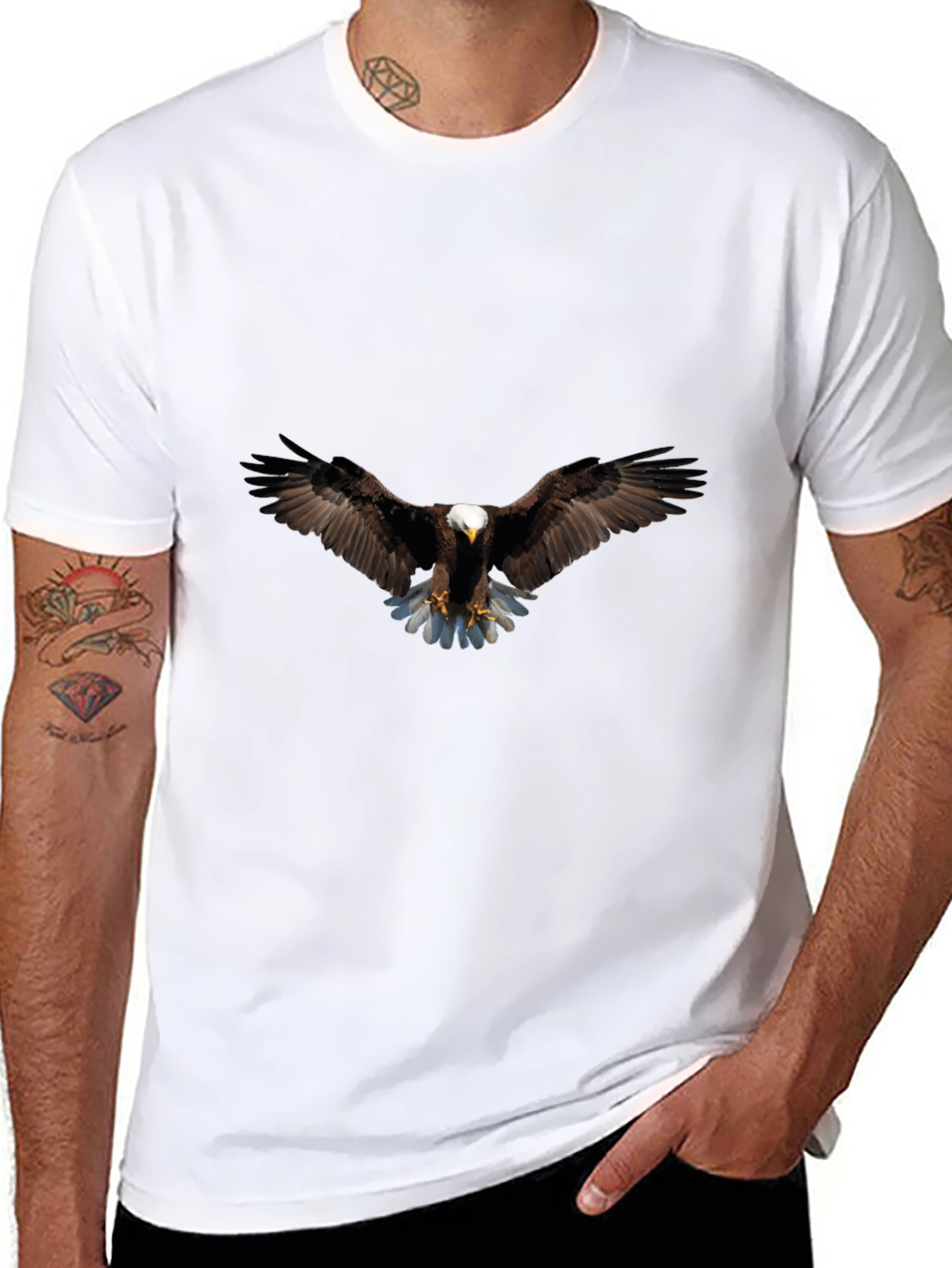 Bald Eagle Graphic Print T-Shirt - Soft Cotton Blend