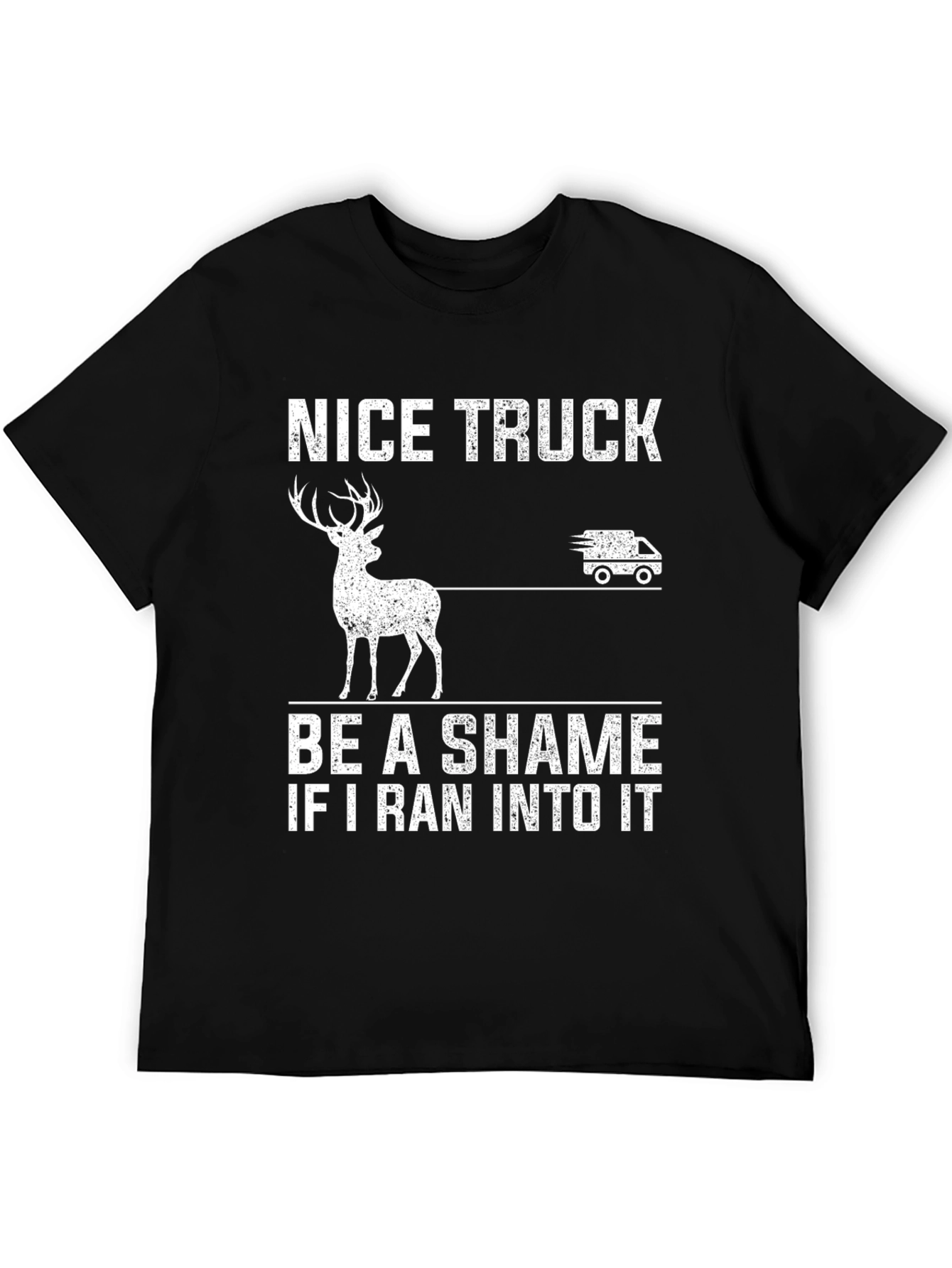 Nice Truck Deer Graphic Novelty T-Shirt