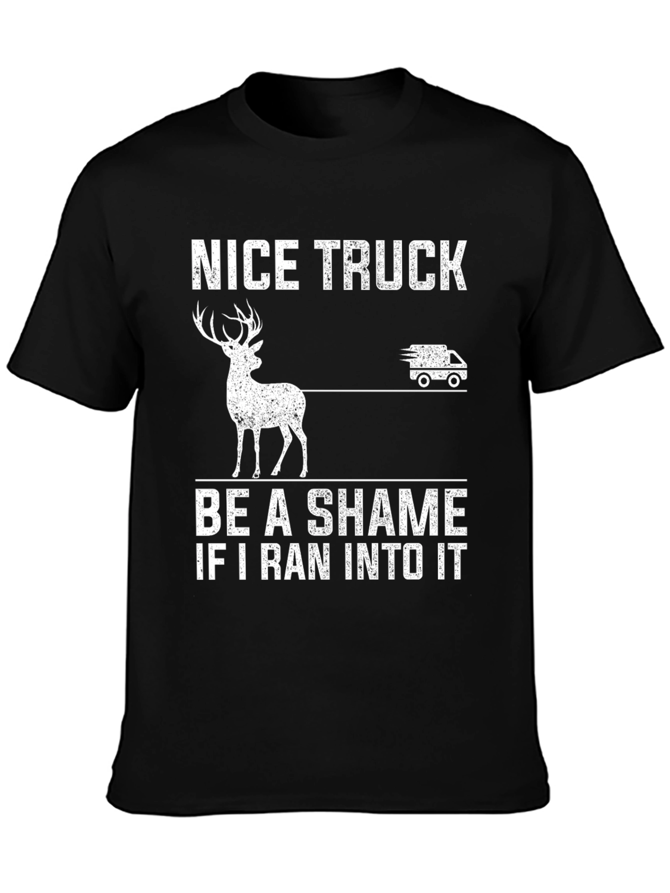Nice Truck Deer Graphic Novelty T-Shirt