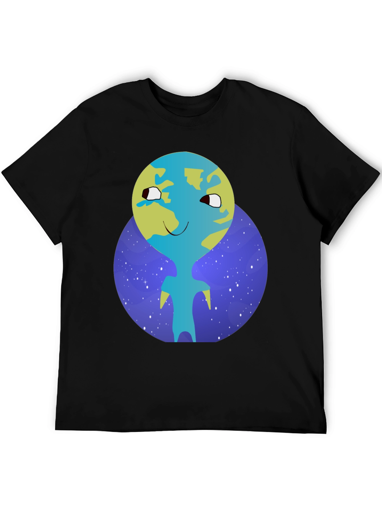 Cartoon Earth Character Graphic Tee