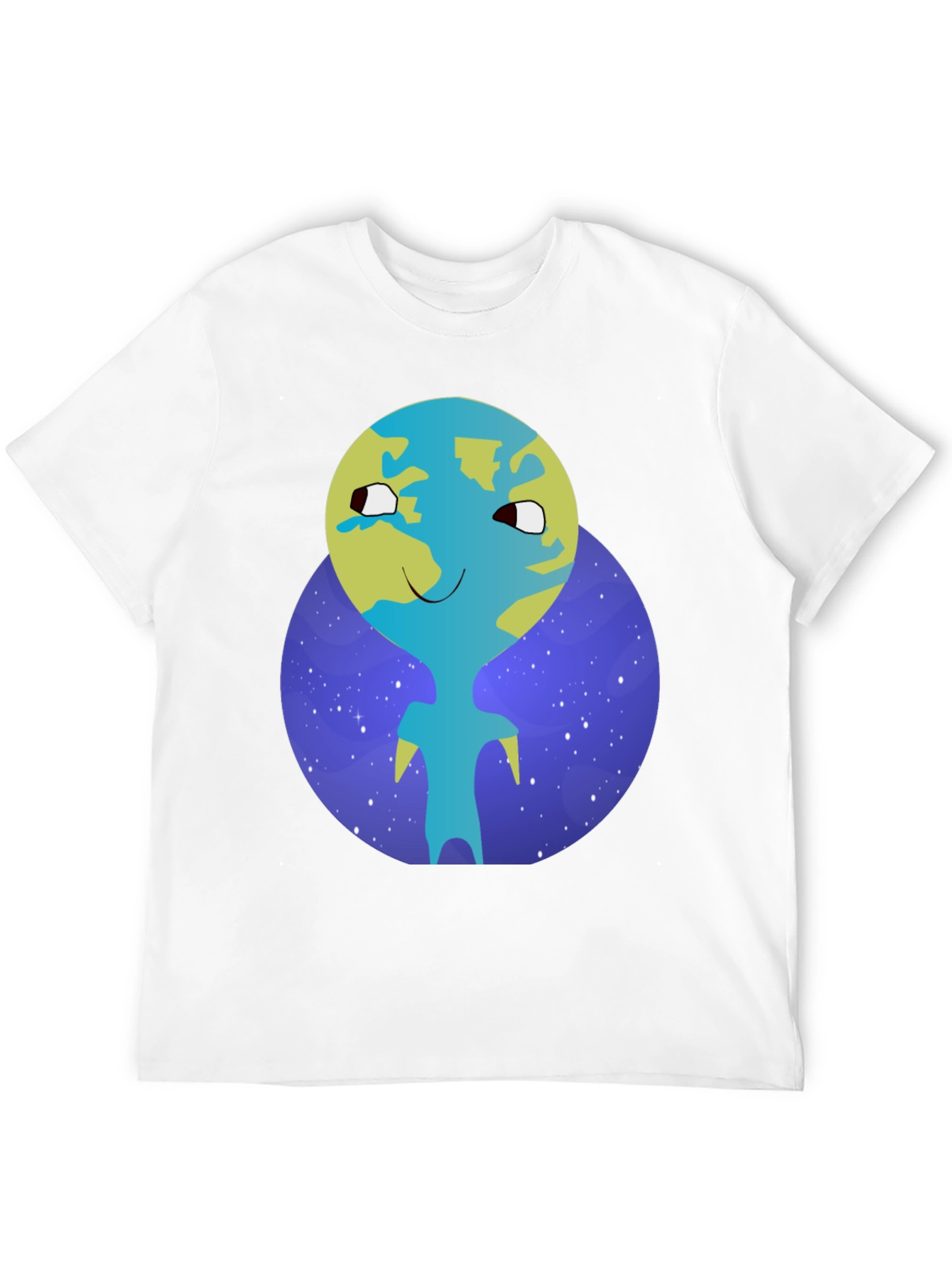 Cartoon Earth Character Graphic Tee