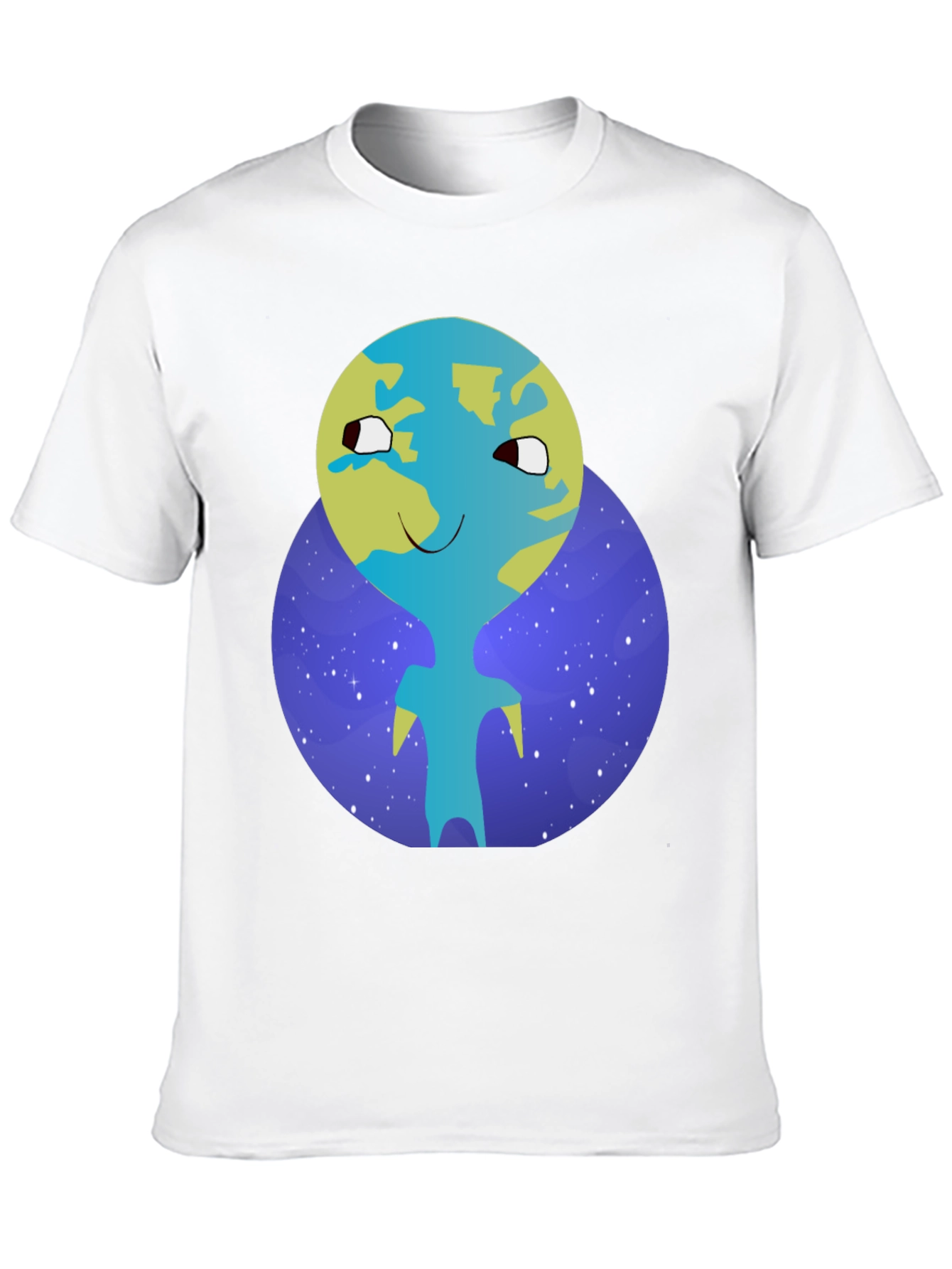 Cartoon Earth Character Graphic Tee