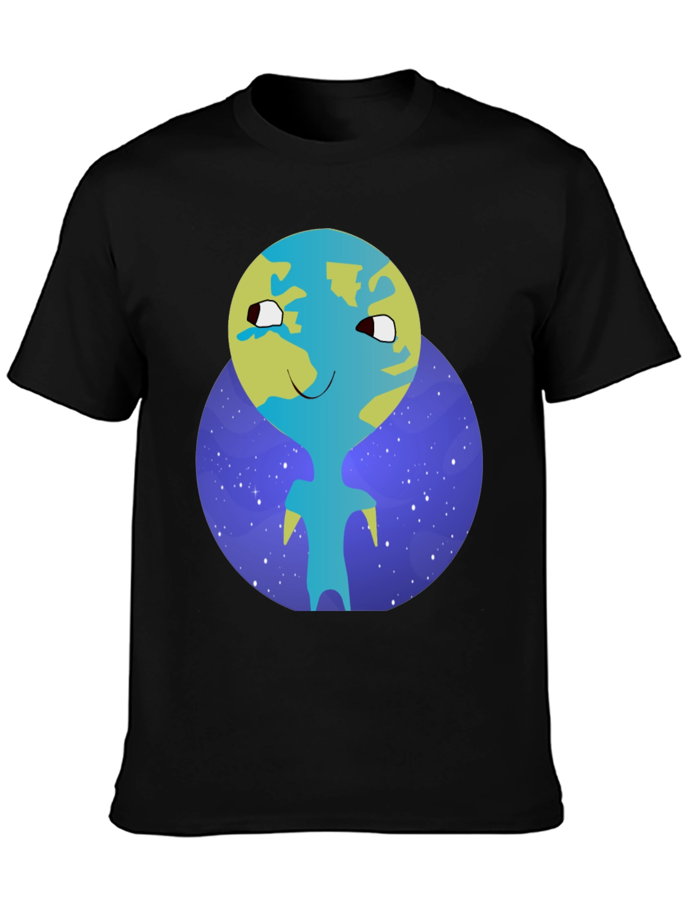 Cartoon Earth Character Graphic Tee