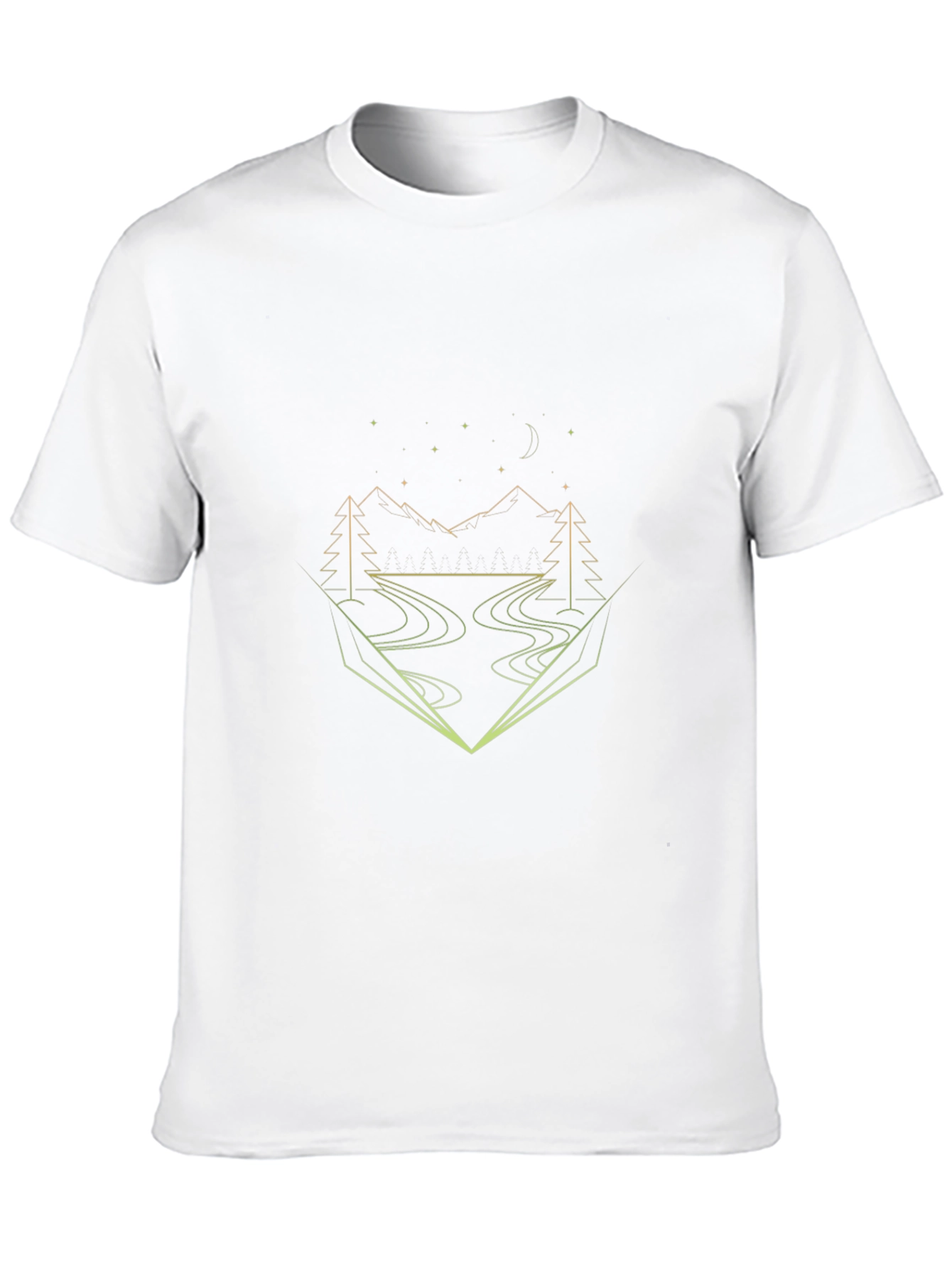 Geometric Landscape Graphic Tee - Black Cotton Blend