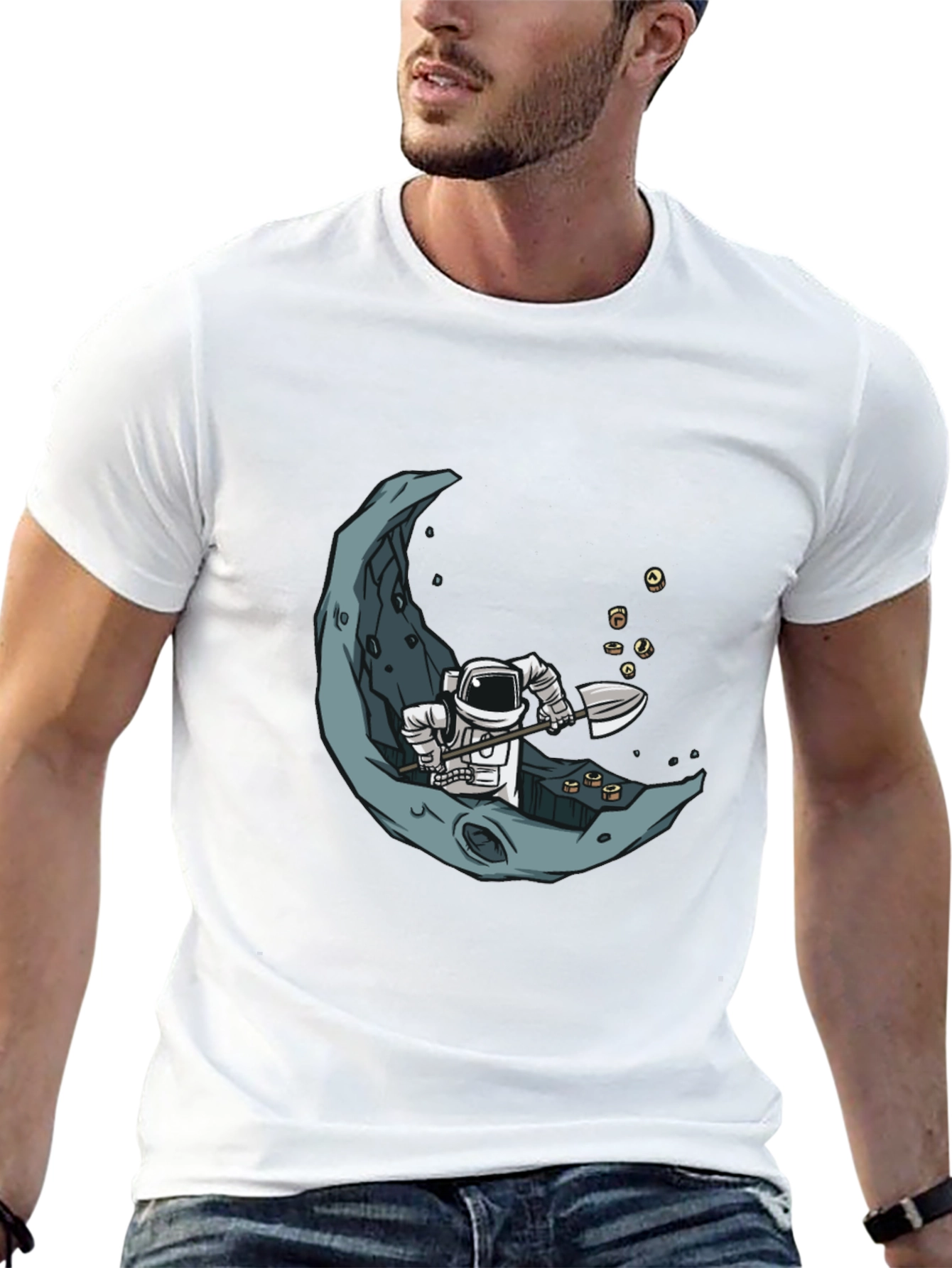 Astronaut Moon Miner Graphic Tee