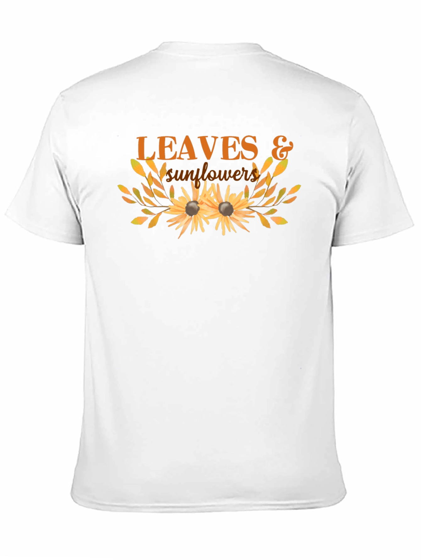 Leaves & Sunflowers Graphic Tee - Black